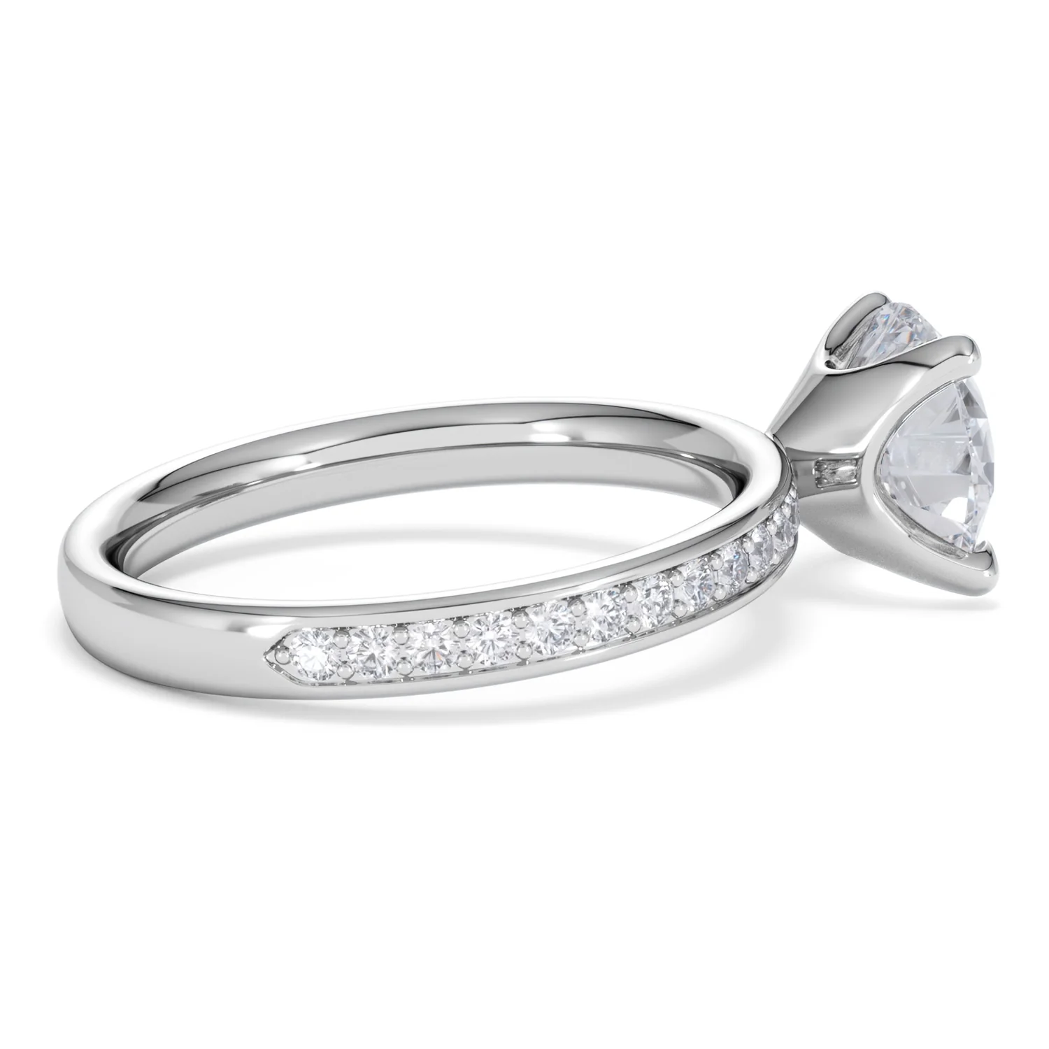 Origin 2.25ct Round Cut Lab Diamond Solitaire Engagement Ring with Side Stones in Platinum - Image 31