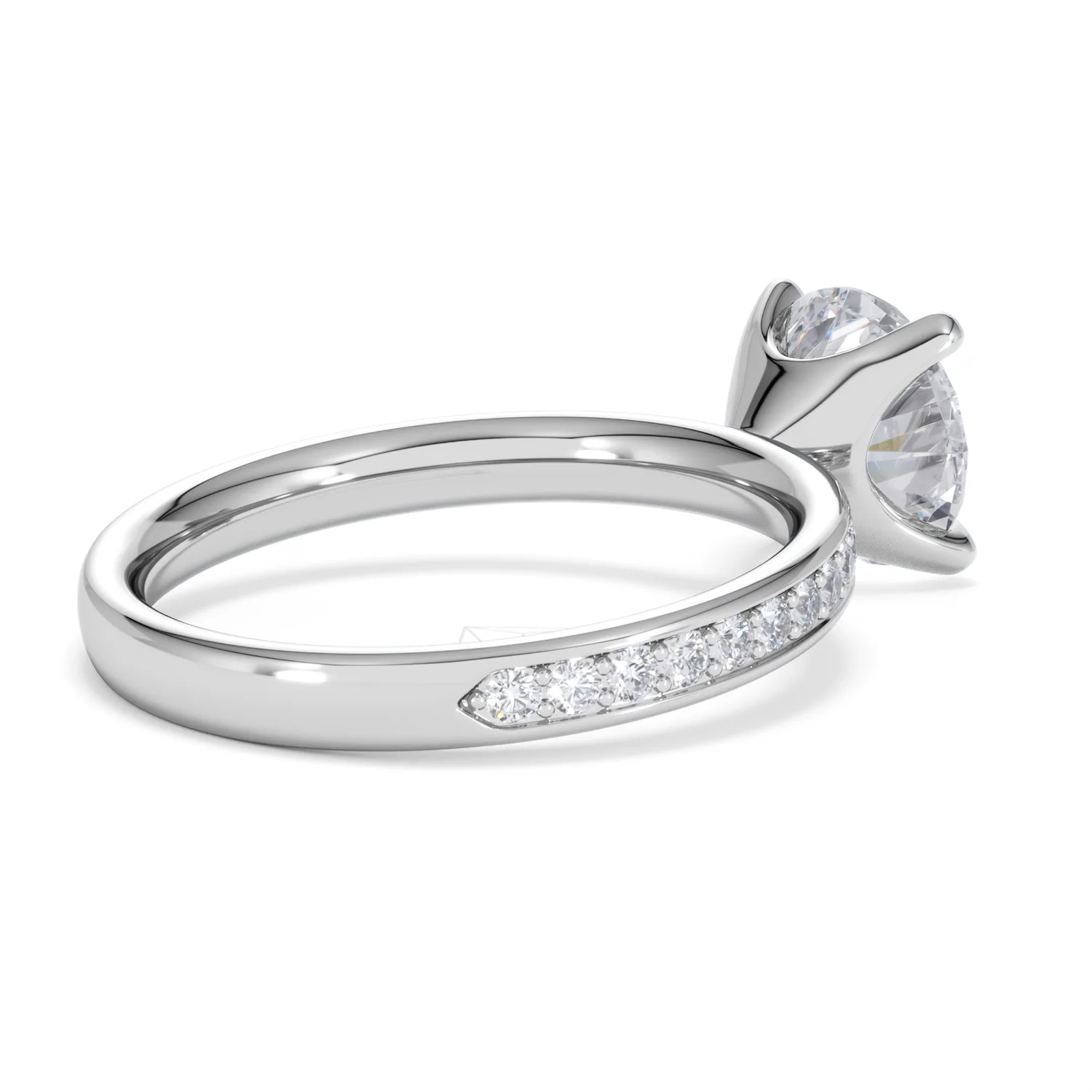 Origin 2.25ct Round Cut Lab Diamond Solitaire Engagement Ring with Side Stones in Platinum - Image 36