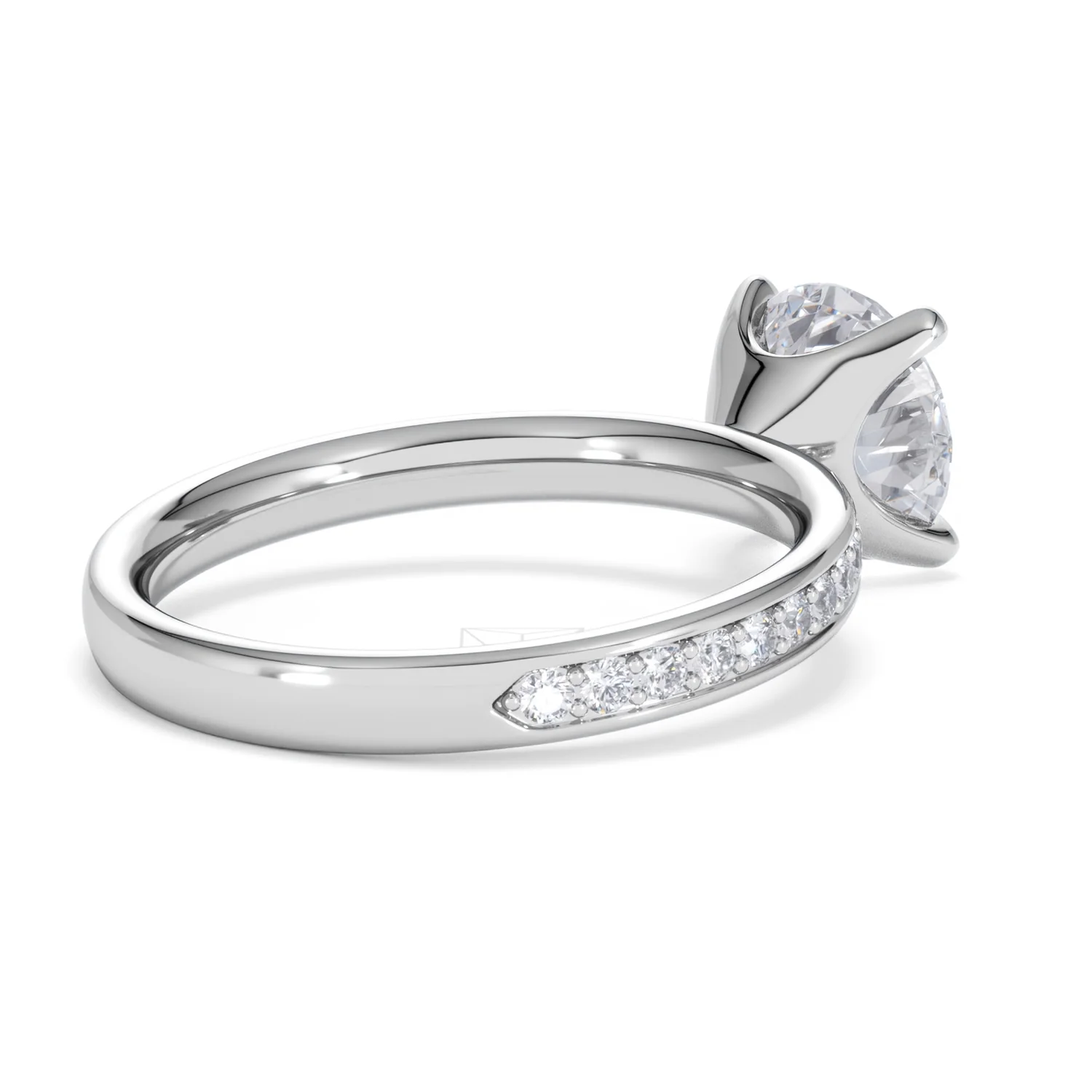 Origin 2.25ct Round Cut Lab Diamond Solitaire Engagement Ring with Side Stones in Platinum - Image 37
