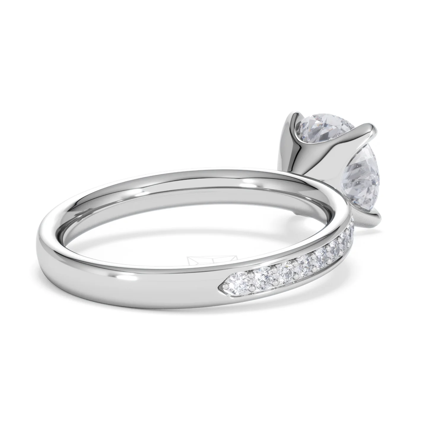 Origin 2.25ct Round Cut Lab Diamond Solitaire Engagement Ring with Side Stones in Platinum - Image 38