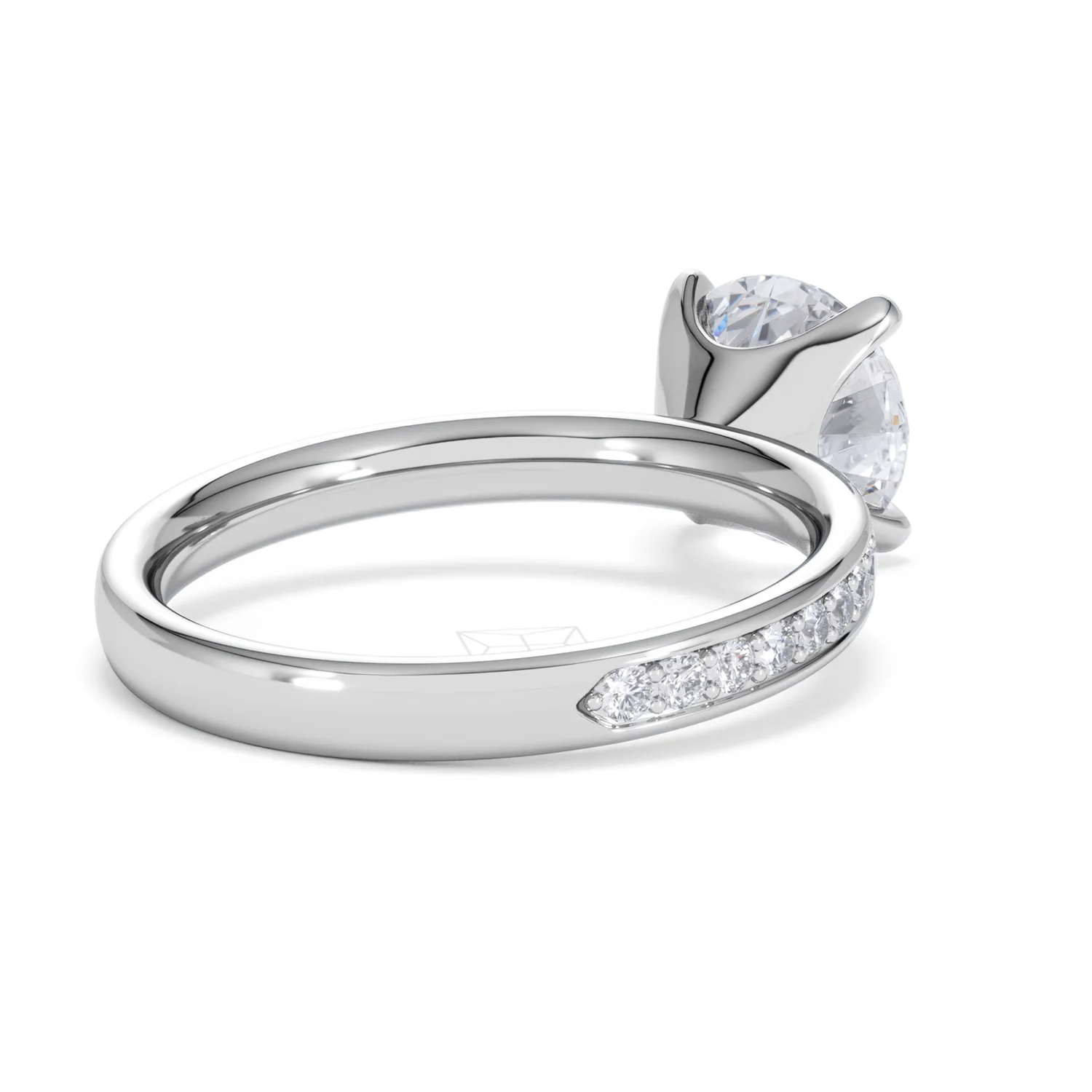 Origin 2.25ct Round Cut Lab Diamond Solitaire Engagement Ring with Side Stones in Platinum - Image 39