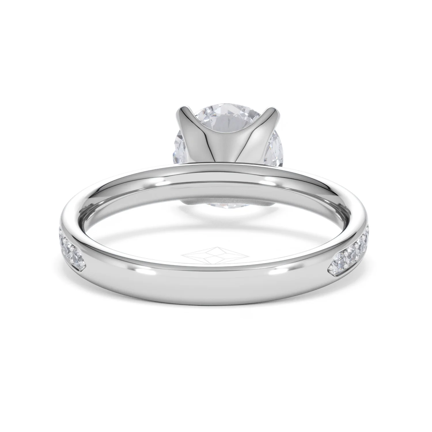 Origin 2.25ct Round Cut Lab Diamond Solitaire Engagement Ring with Side Stones in Platinum - Image 46