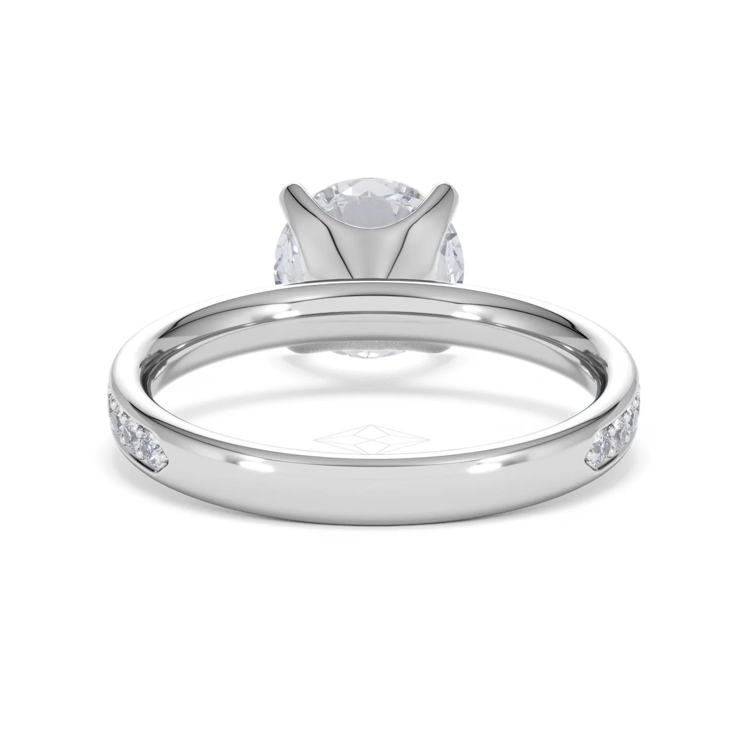 Origin 2.25ct Round Cut Lab Diamond Solitaire Engagement Ring with Side Stones in Platinum - Image 47