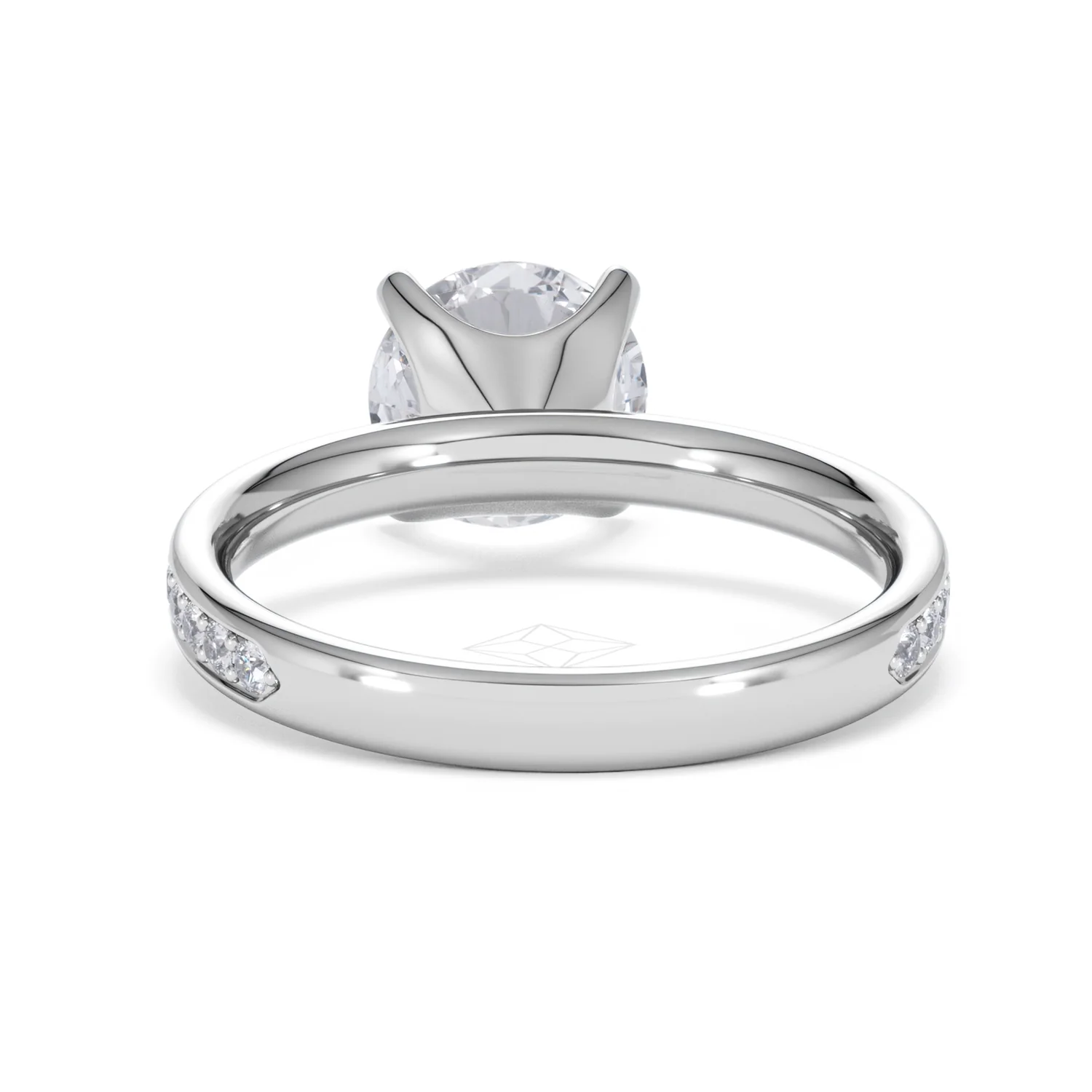 Origin 2.25ct Round Cut Lab Diamond Solitaire Engagement Ring with Side Stones in Platinum - Image 48