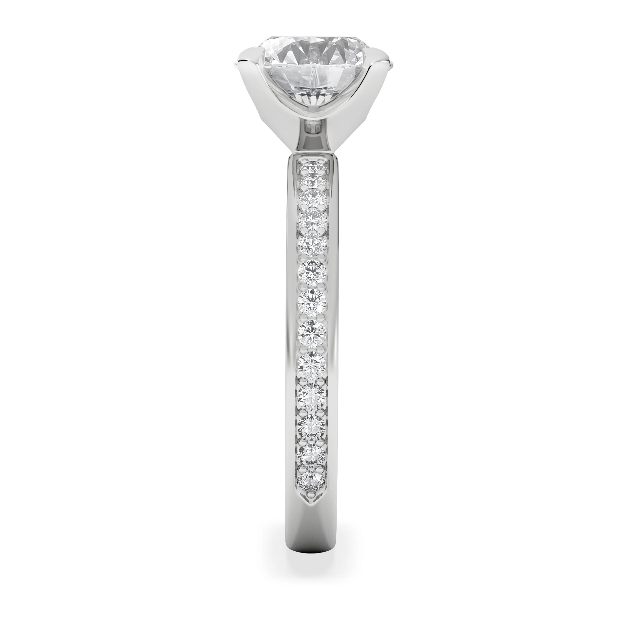Origin 2.25ct Round Cut Lab Diamond Solitaire Engagement Ring with Side Stones in Platinum - Image 5