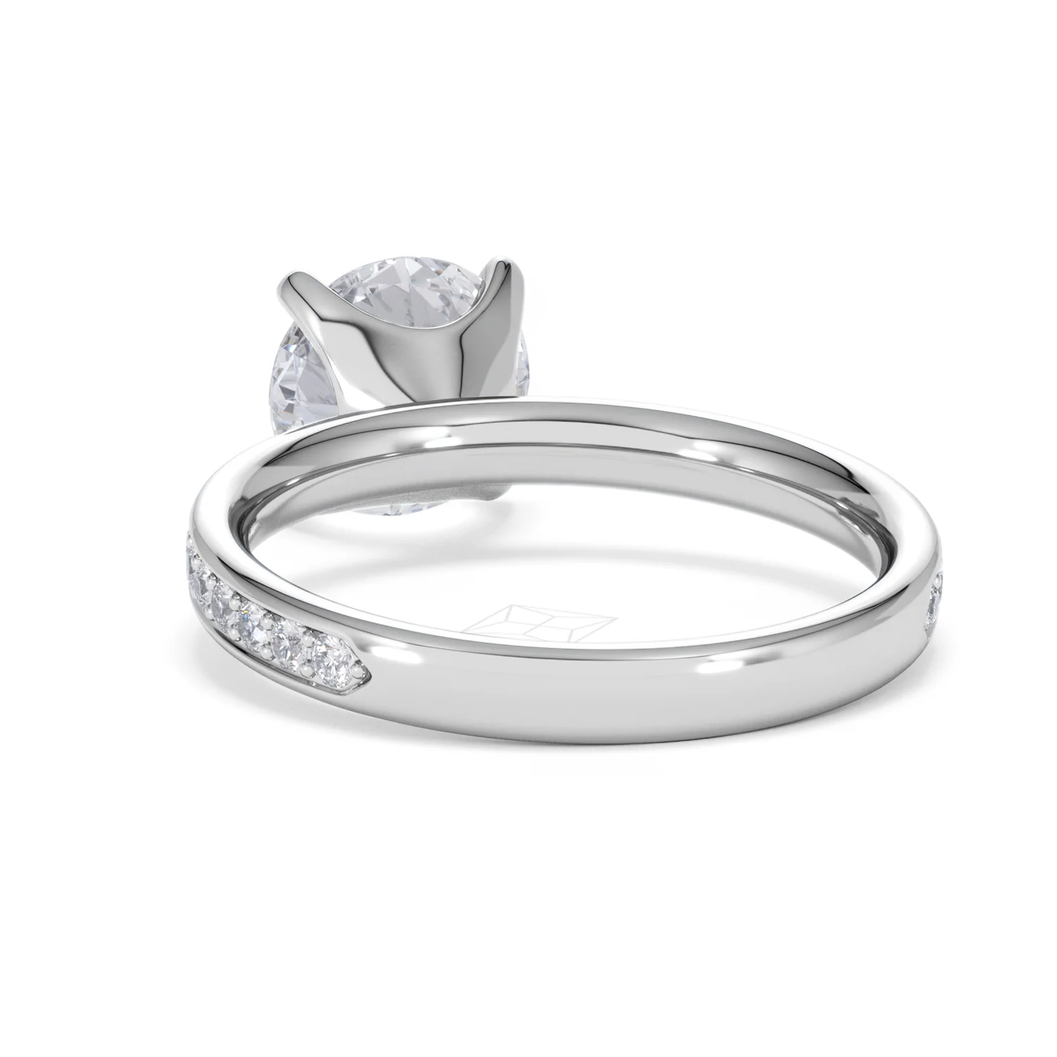 Origin 2.25ct Round Cut Lab Diamond Solitaire Engagement Ring with Side Stones in Platinum - Image 51