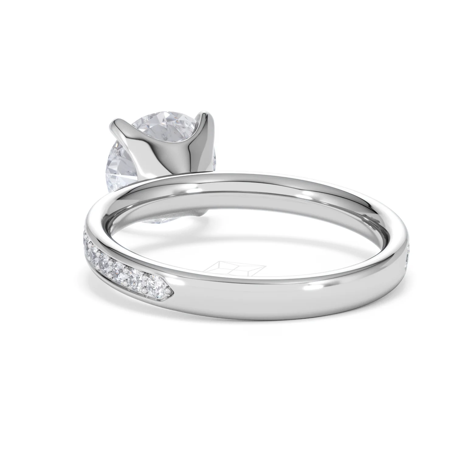 Origin 2.25ct Round Cut Lab Diamond Solitaire Engagement Ring with Side Stones in Platinum - Image 52