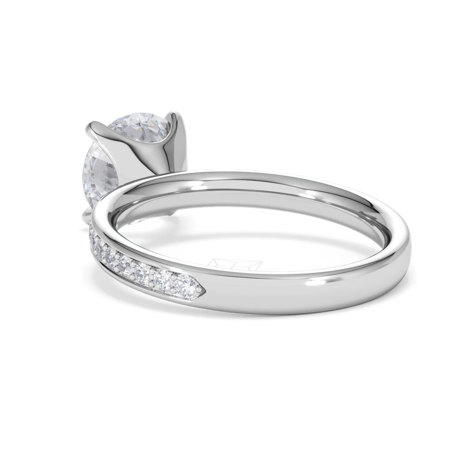 Origin 2.25ct Round Cut Lab Diamond Solitaire Engagement Ring with Side Stones in Platinum - Image 54