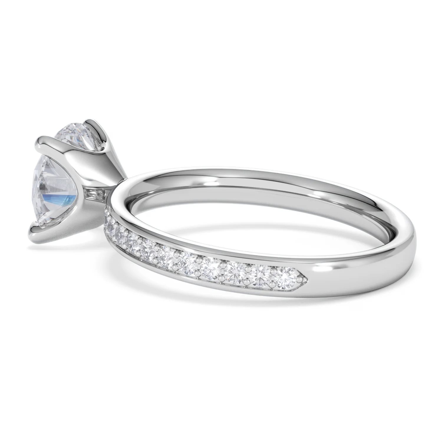 Origin 2.25ct Round Cut Lab Diamond Solitaire Engagement Ring with Side Stones in Platinum - Image 61