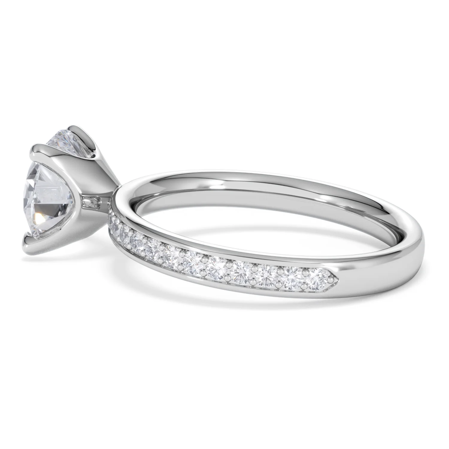 Origin 2.25ct Round Cut Lab Diamond Solitaire Engagement Ring with Side Stones in Platinum - Image 63
