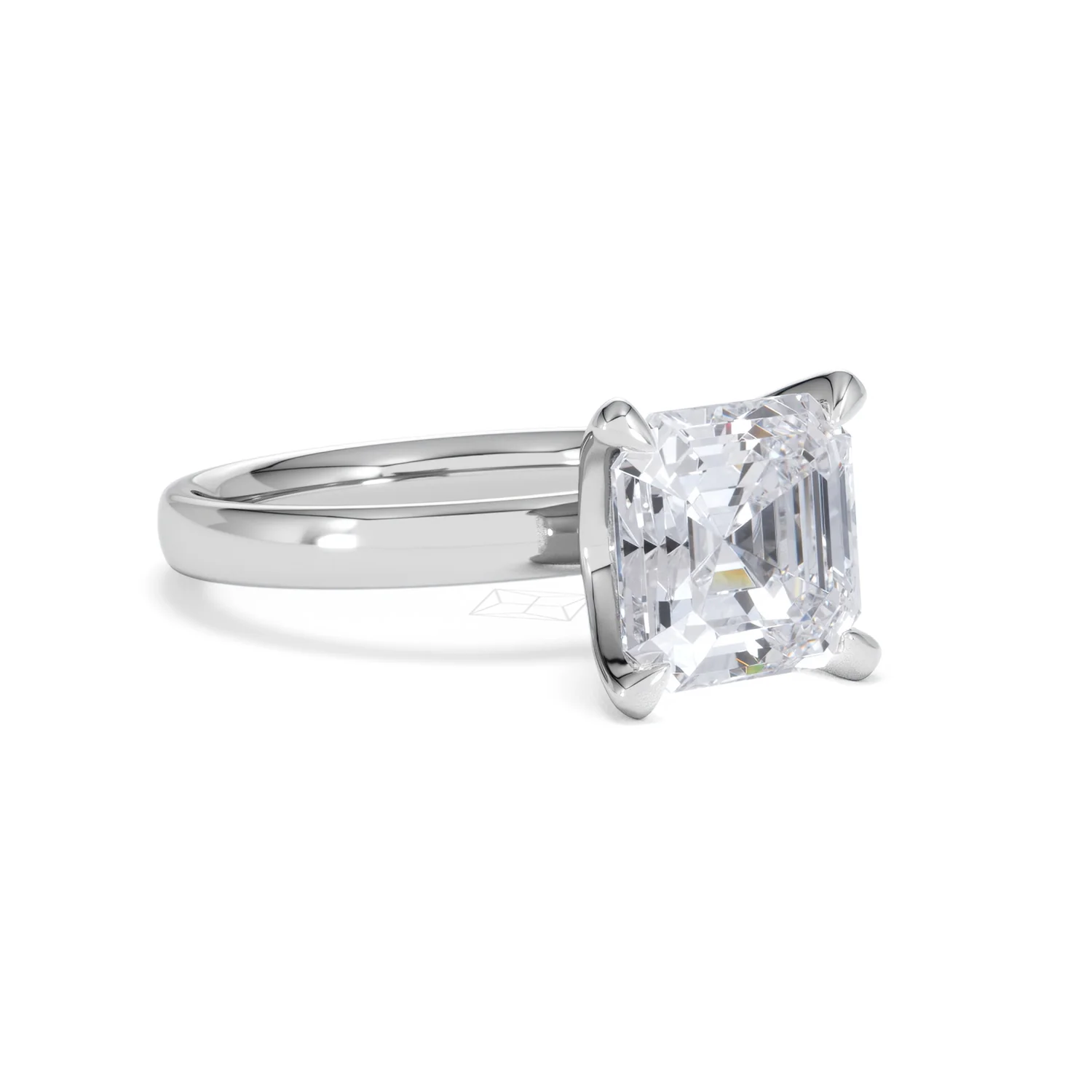Origin 3.00ct Asscher Cut Lab Diamond Solitaire Engagement Ring in 18K White Gold - Image 14