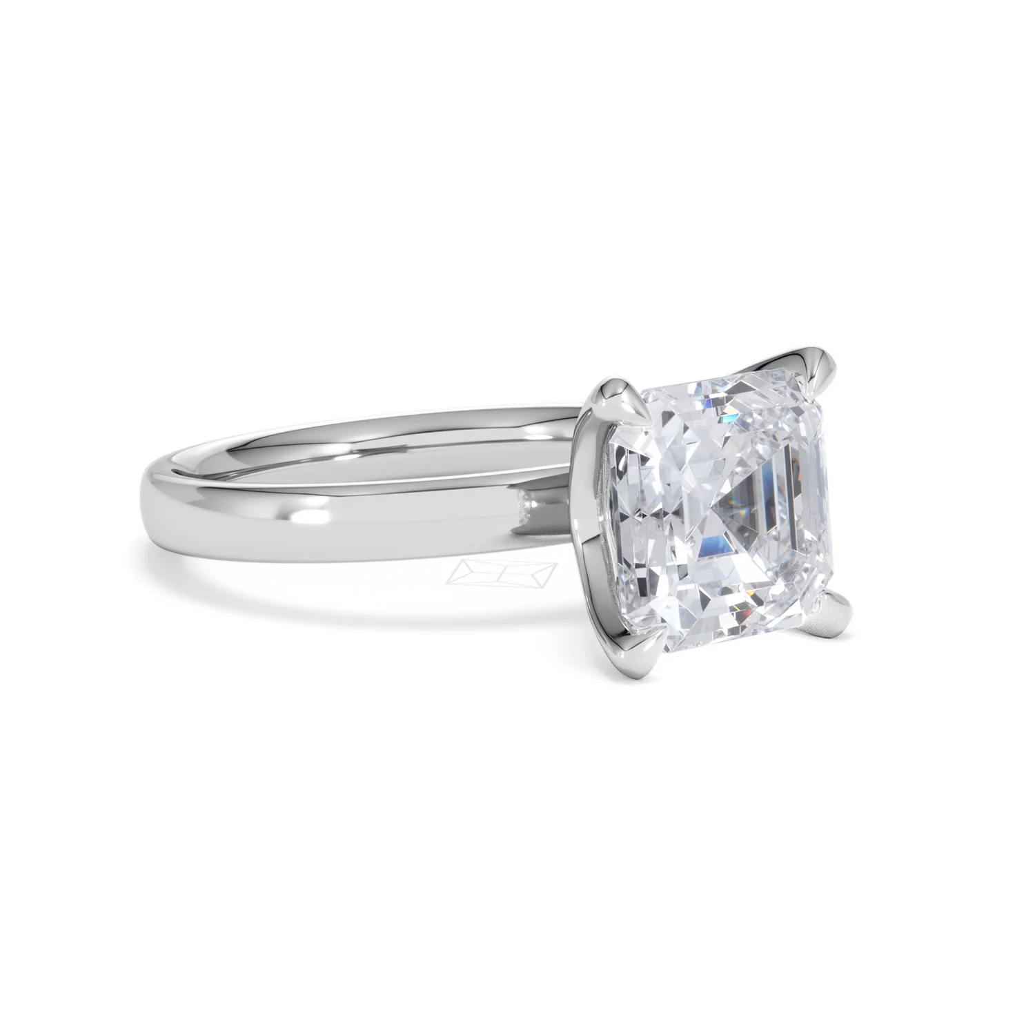 Origin 3.00ct Asscher Cut Lab Diamond Solitaire Engagement Ring in 18K White Gold - Image 15