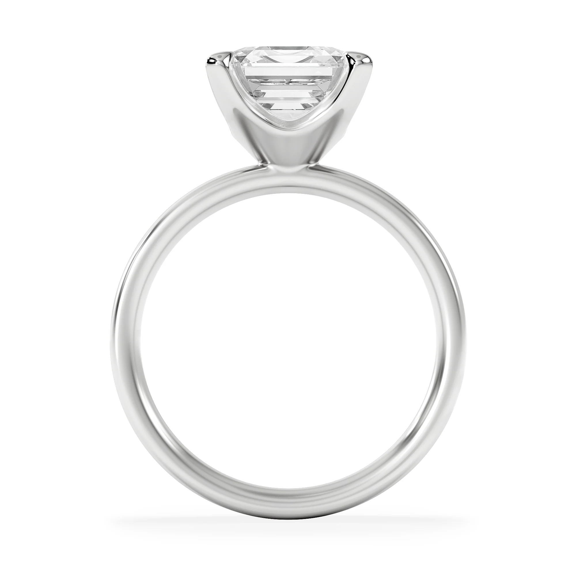 Origin 3.00ct Asscher Cut Lab Diamond Solitaire Engagement Ring in 18K White Gold - Image 3