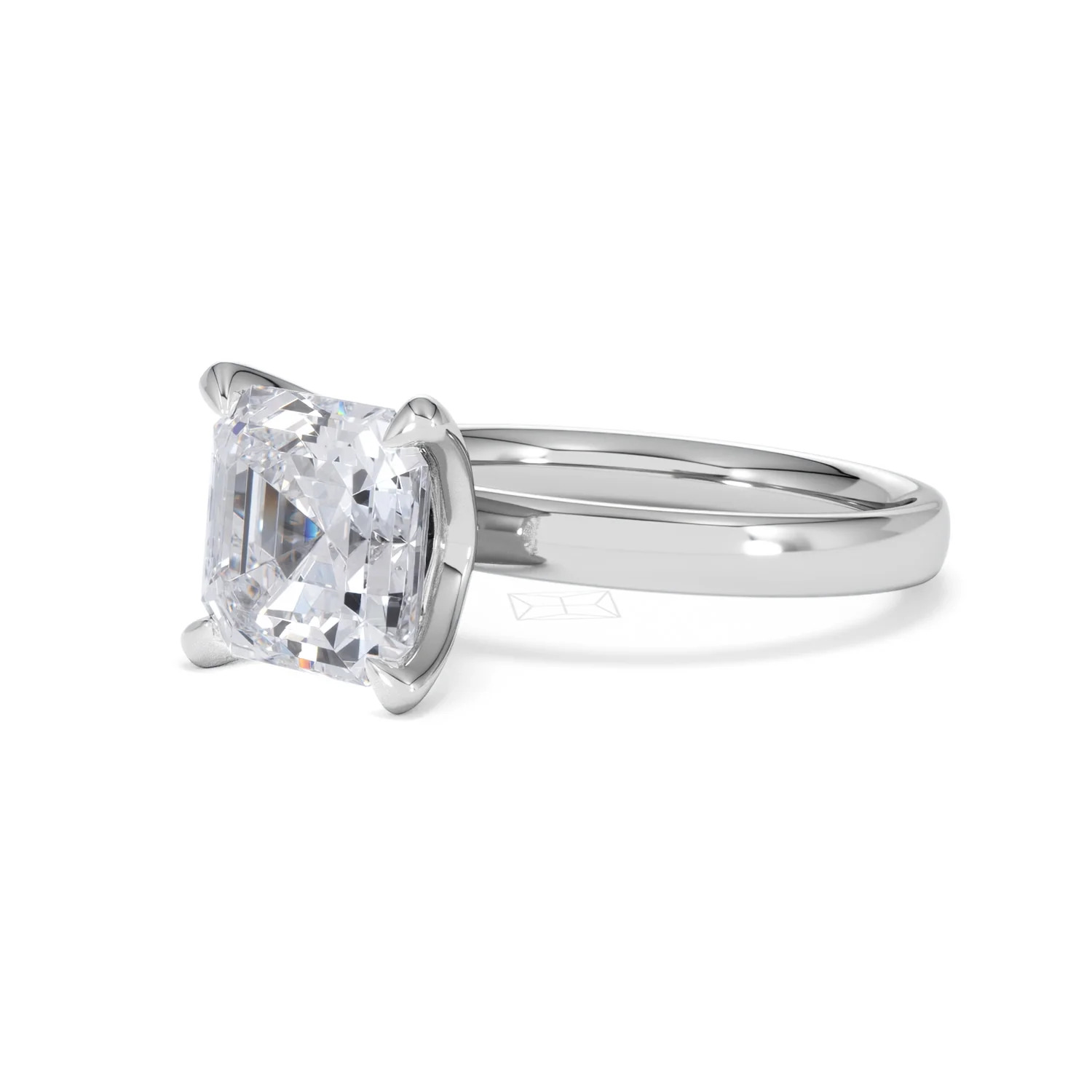 Origin 3.00ct Asscher Cut Lab Diamond Solitaire Engagement Ring in 18K White Gold - Image 78