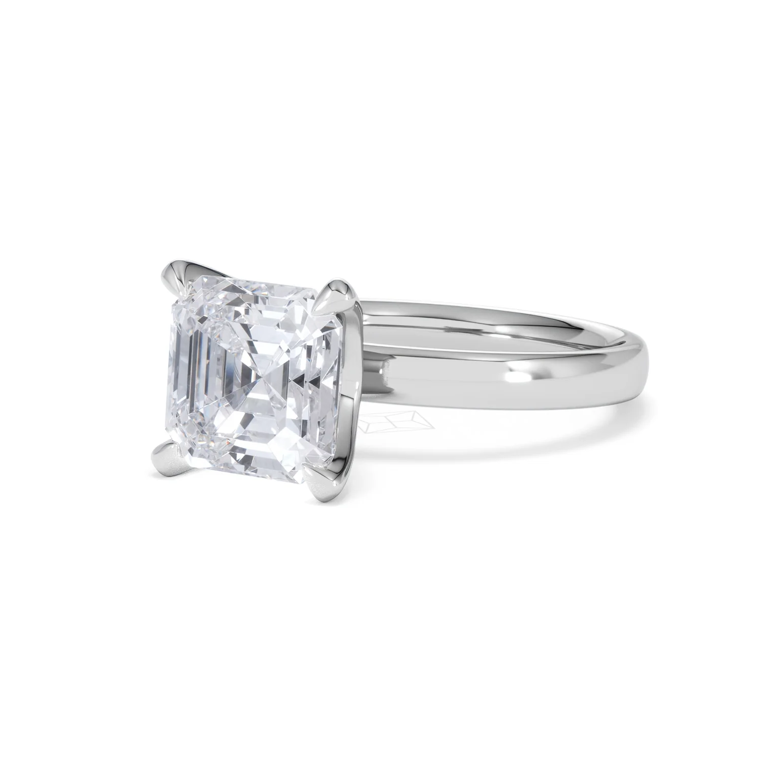 Origin 3.00ct Asscher Cut Lab Diamond Solitaire Engagement Ring in 18K White Gold - Image 80