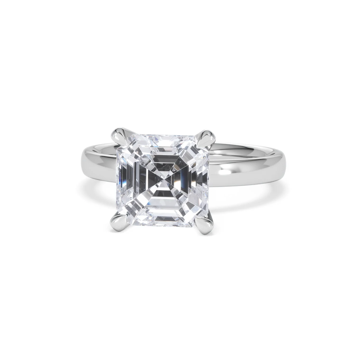 Origin 3.00ct Asscher Cut Lab Diamond Solitaire Engagement Ring in 18K White Gold - Image 85