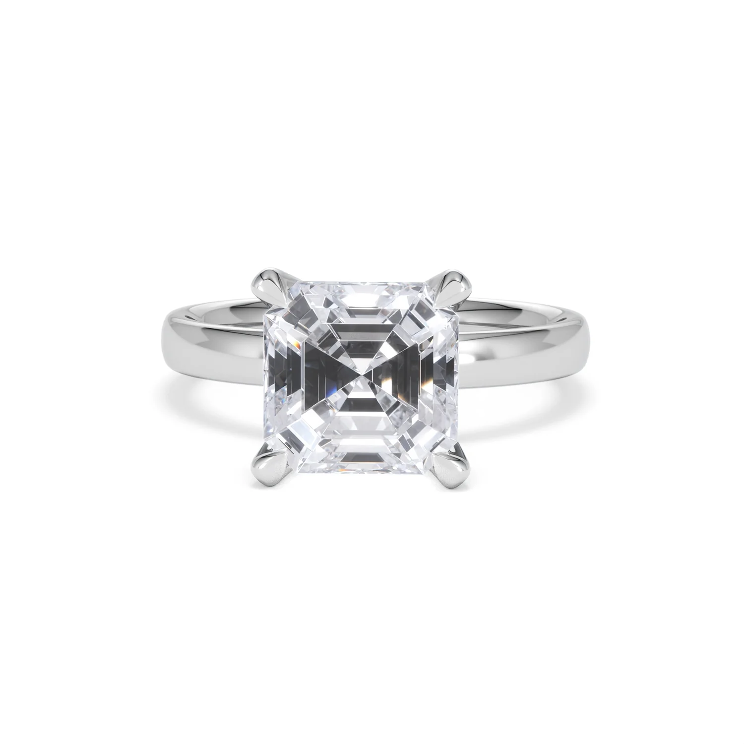 Origin 3.00ct Asscher Cut Lab Diamond Solitaire Engagement Ring in 18K White Gold - Image 86