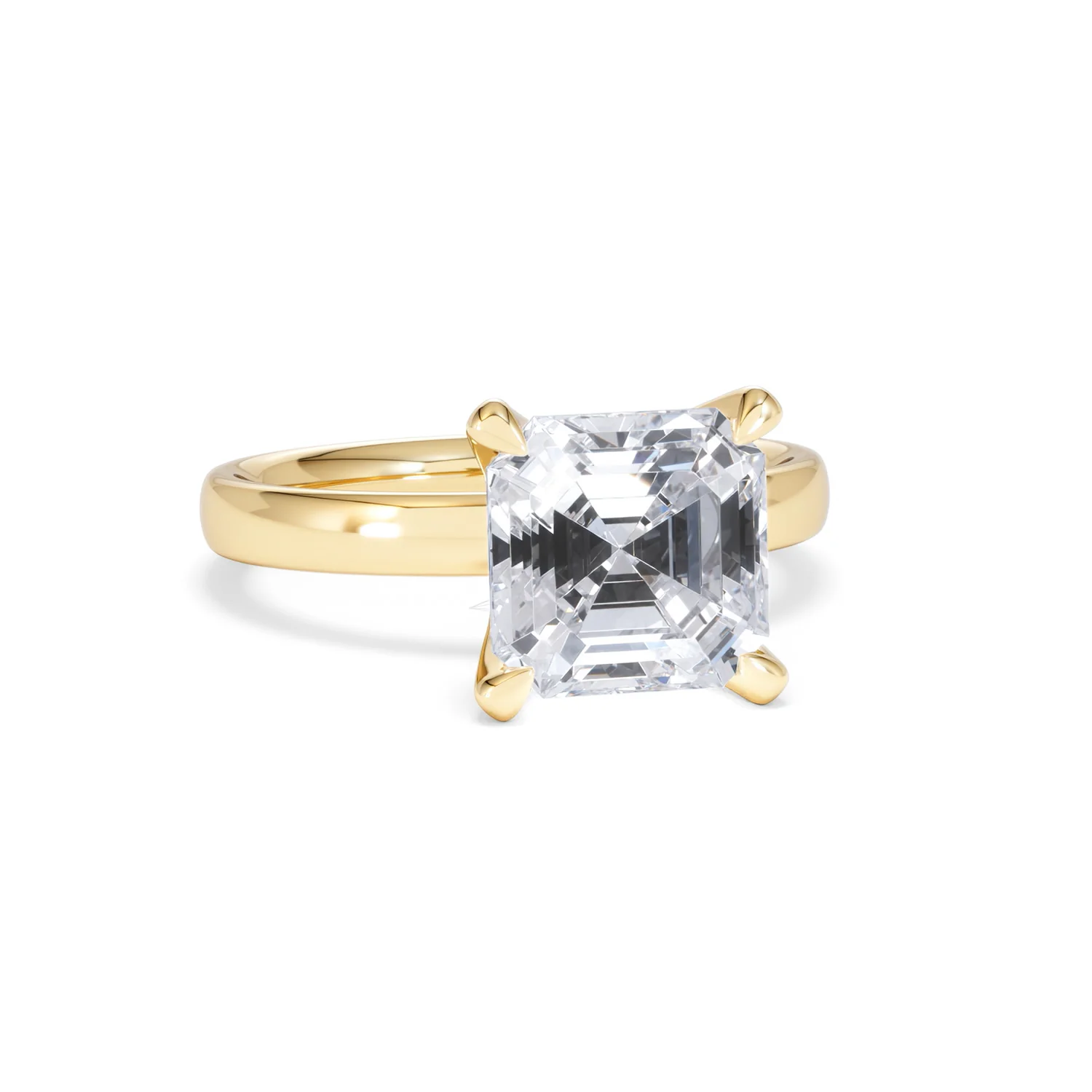 Origin 3.00ct Asscher Cut Lab Diamond Solitaire Engagement Ring in 18K Yellow Gold - Image 10