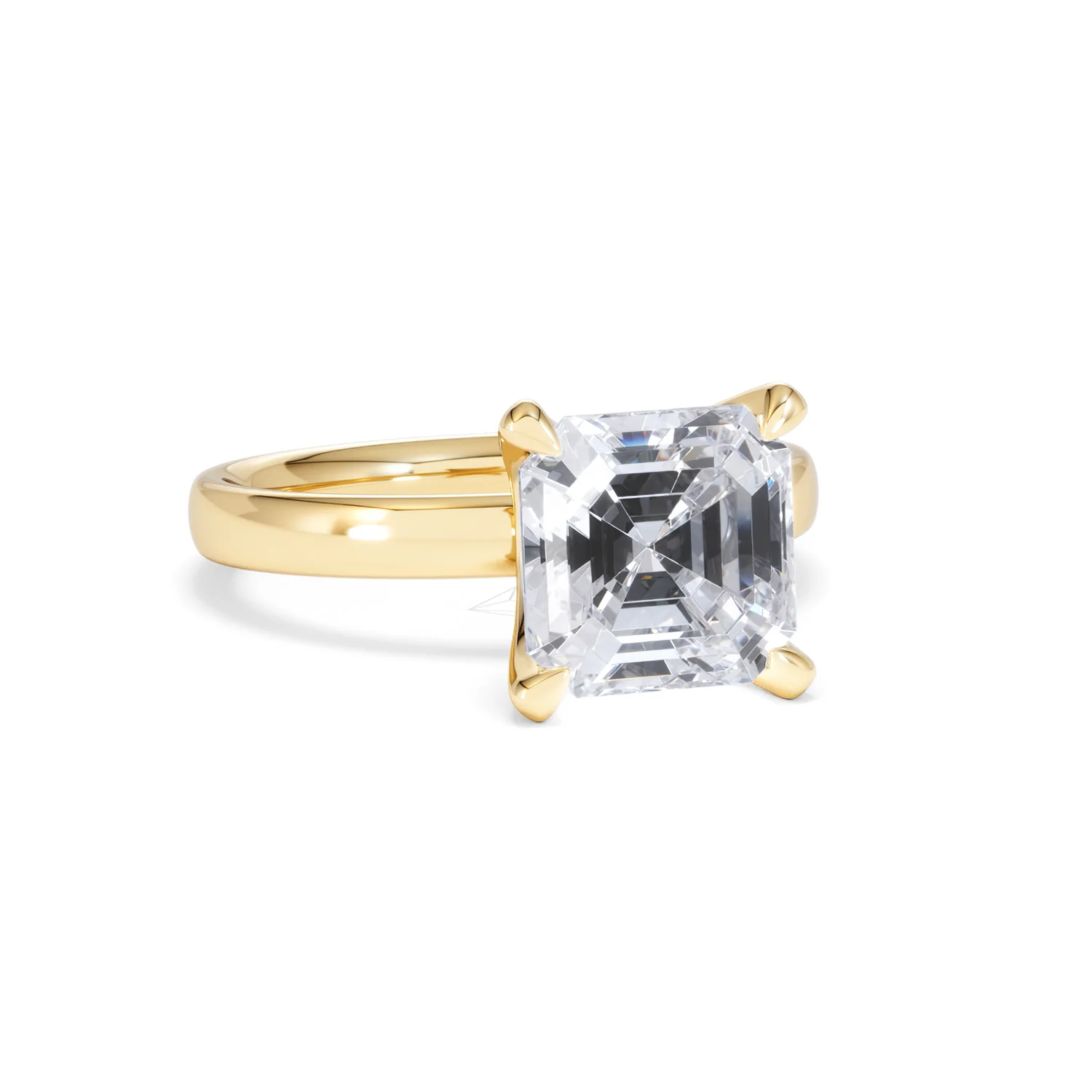 Origin 3.00ct Asscher Cut Lab Diamond Solitaire Engagement Ring in 18K Yellow Gold - Image 11