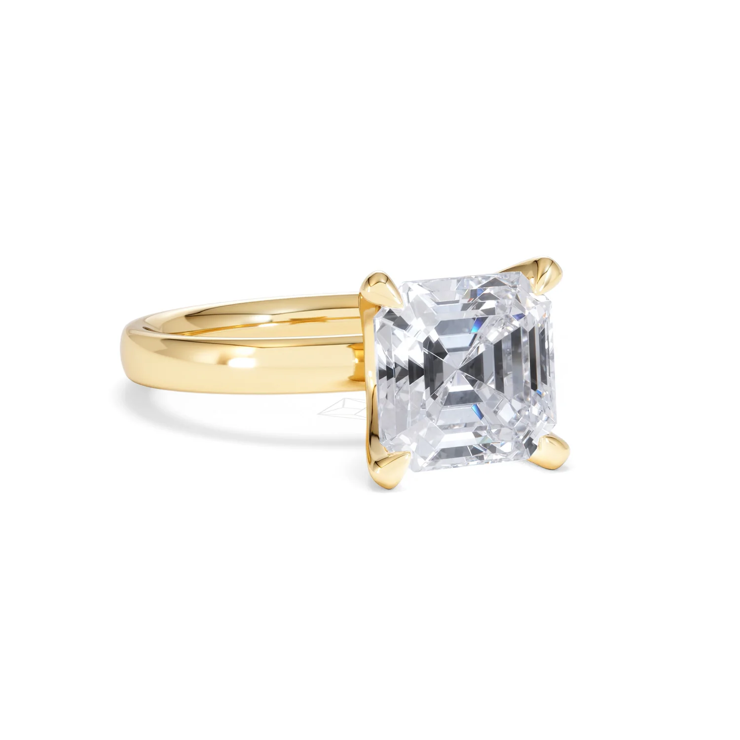 Origin 3.00ct Asscher Cut Lab Diamond Solitaire Engagement Ring in 18K Yellow Gold - Image 12