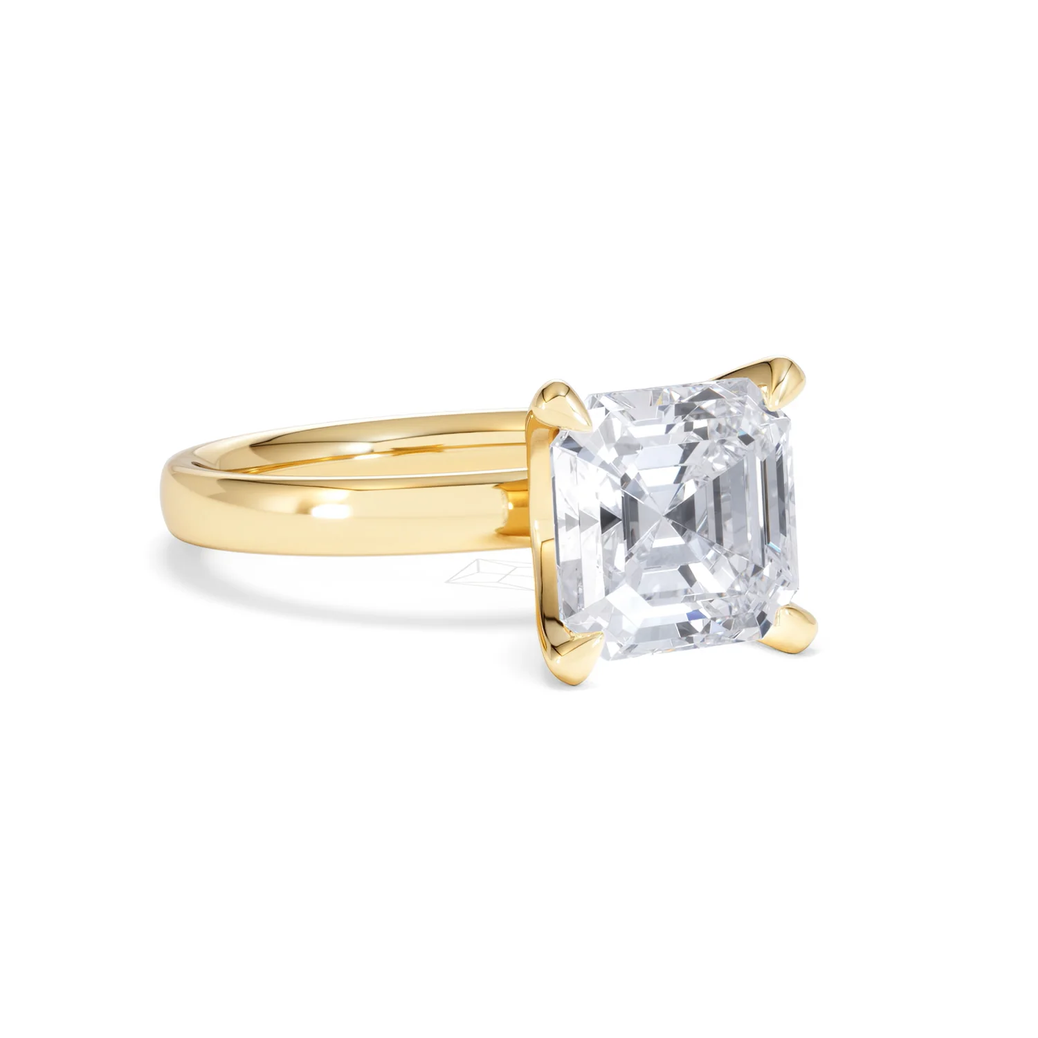 Origin 3.00ct Asscher Cut Lab Diamond Solitaire Engagement Ring in 18K Yellow Gold - Image 13