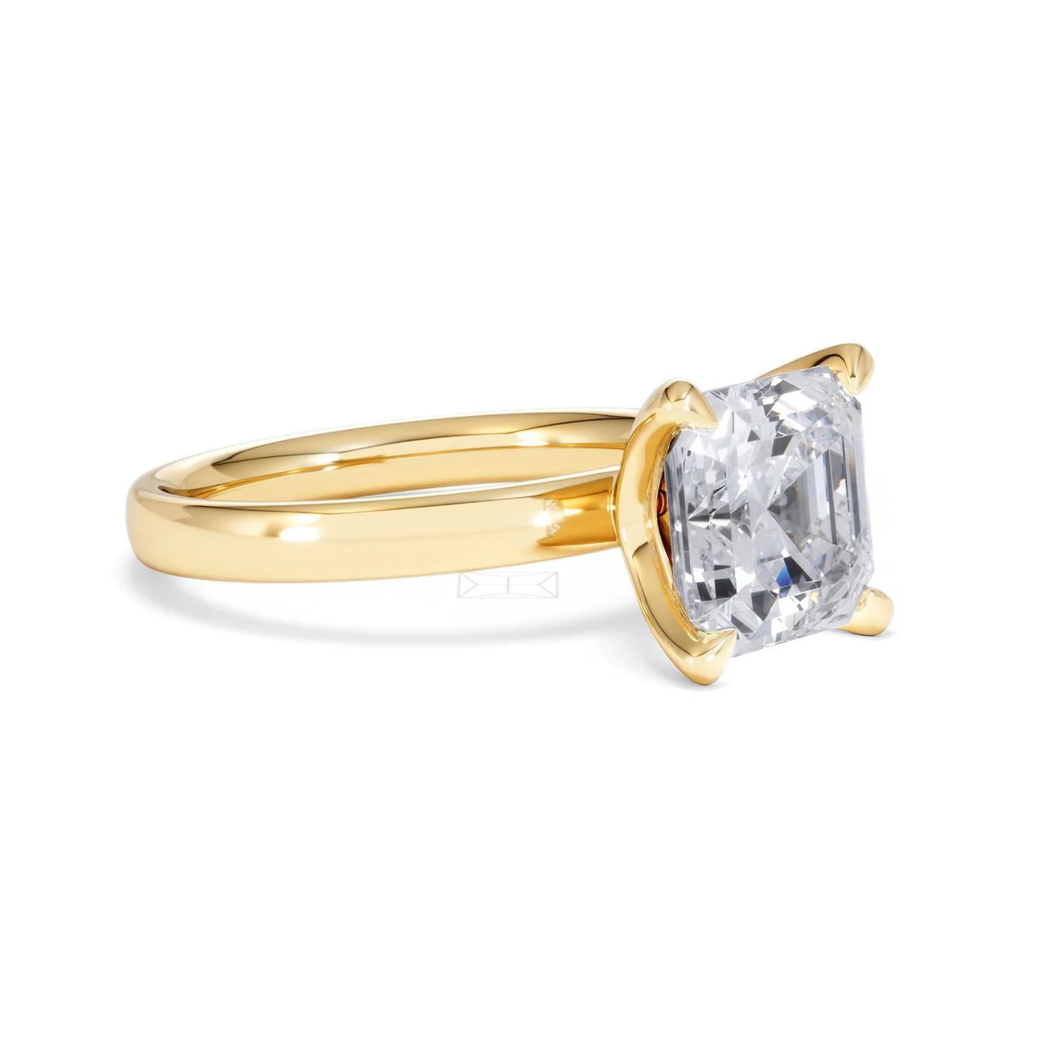 Origin 3.00ct Asscher Cut Lab Diamond Solitaire Engagement Ring in 18K Yellow Gold - Image 17