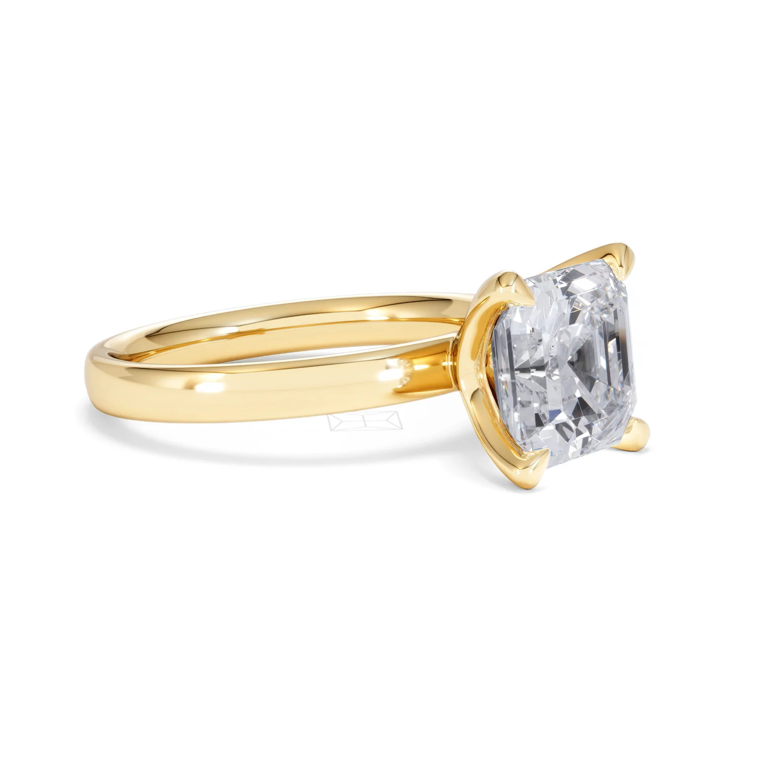 Origin 3.00ct Asscher Cut Lab Diamond Solitaire Engagement Ring in 18K Yellow Gold - Image 18