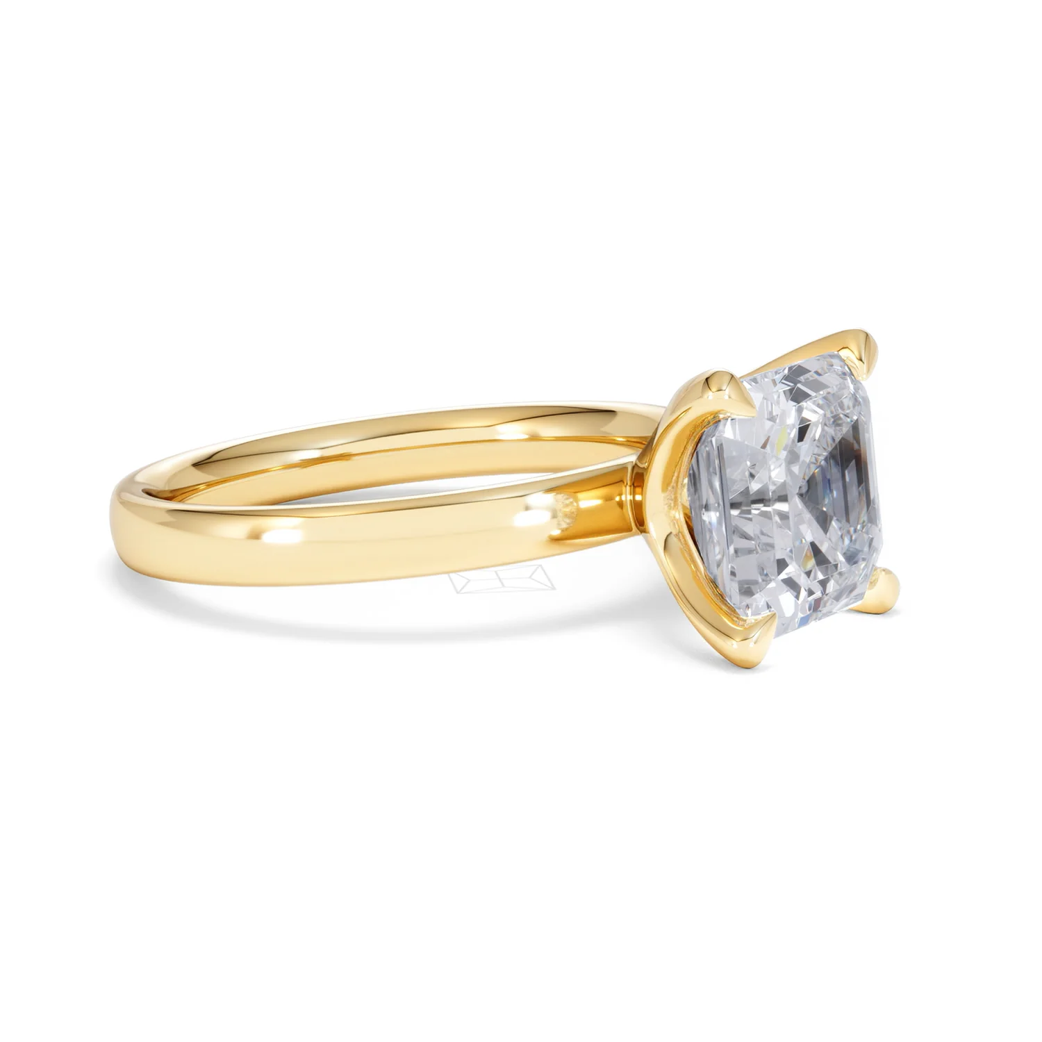 Origin 3.00ct Asscher Cut Lab Diamond Solitaire Engagement Ring in 18K Yellow Gold - Image 19