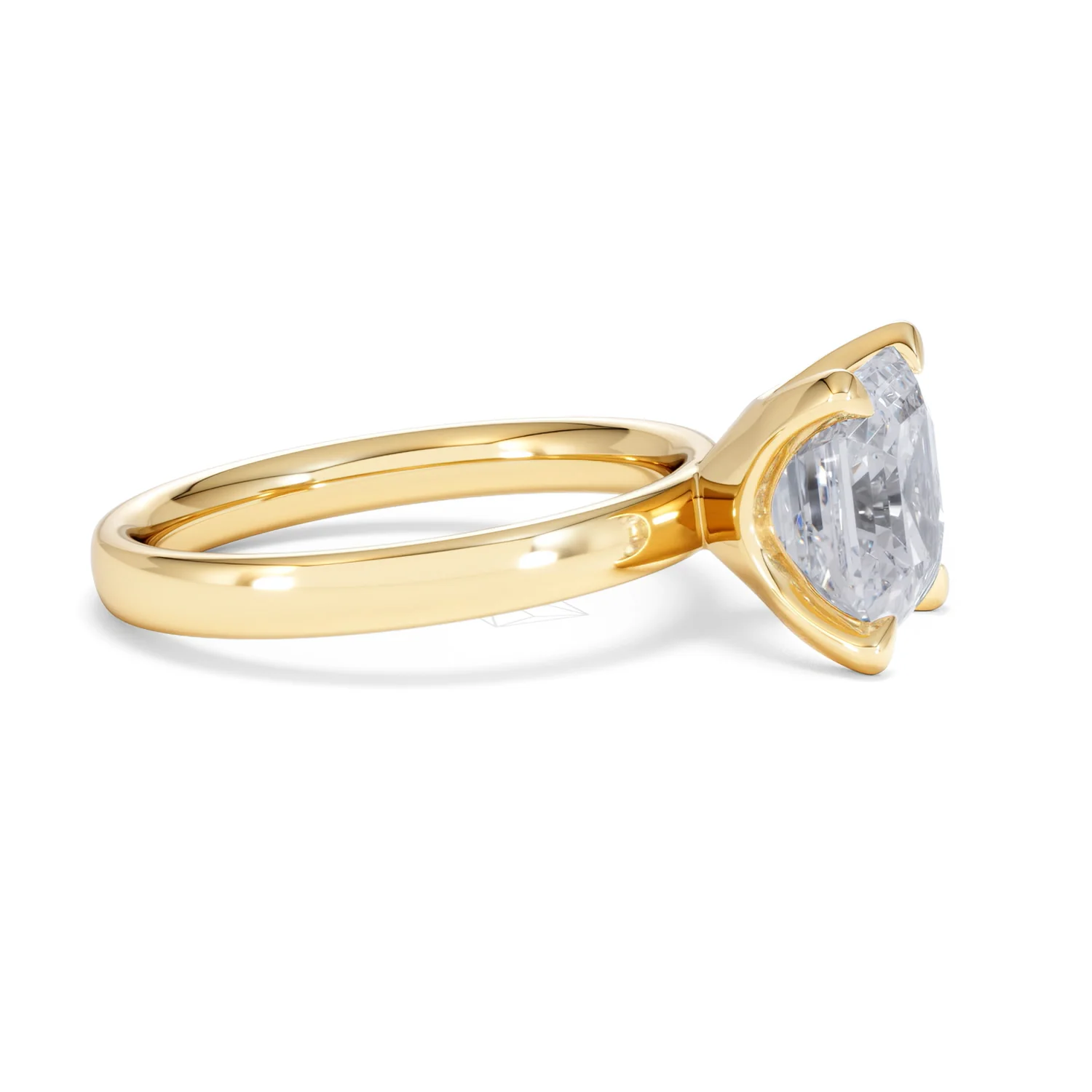 Origin 3.00ct Asscher Cut Lab Diamond Solitaire Engagement Ring in 18K Yellow Gold - Image 23