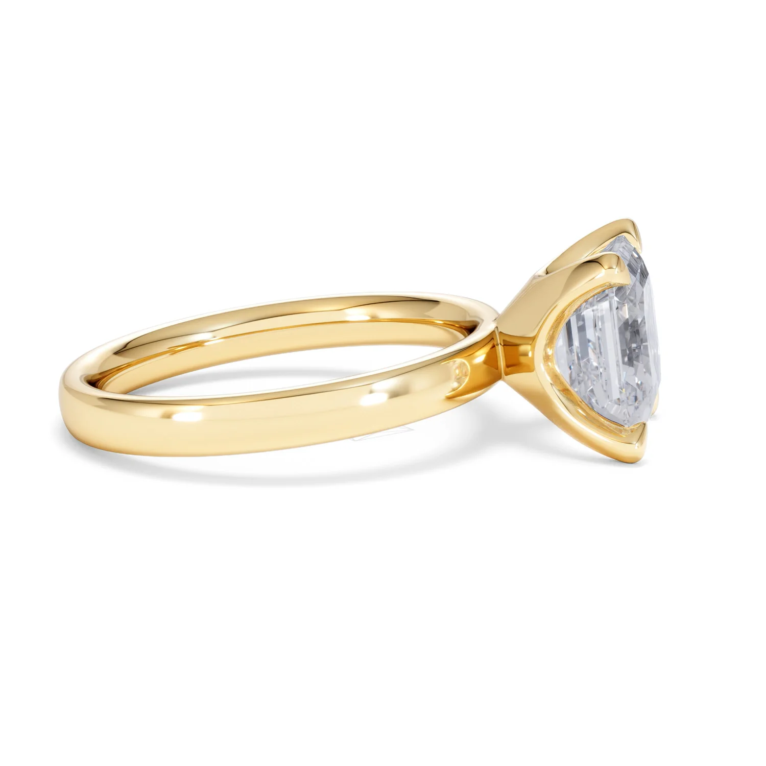 Origin 3.00ct Asscher Cut Lab Diamond Solitaire Engagement Ring in 18K Yellow Gold - Image 25