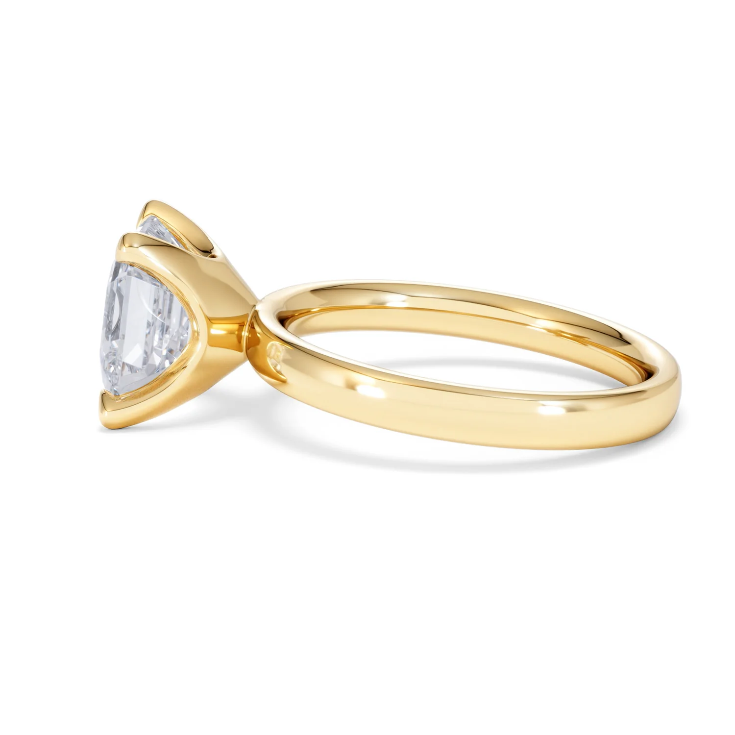 Origin 3.00ct Asscher Cut Lab Diamond Solitaire Engagement Ring in 18K Yellow Gold - Image 66