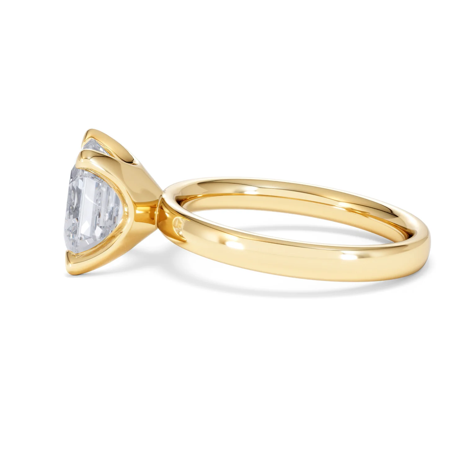 Origin 3.00ct Asscher Cut Lab Diamond Solitaire Engagement Ring in 18K Yellow Gold - Image 67