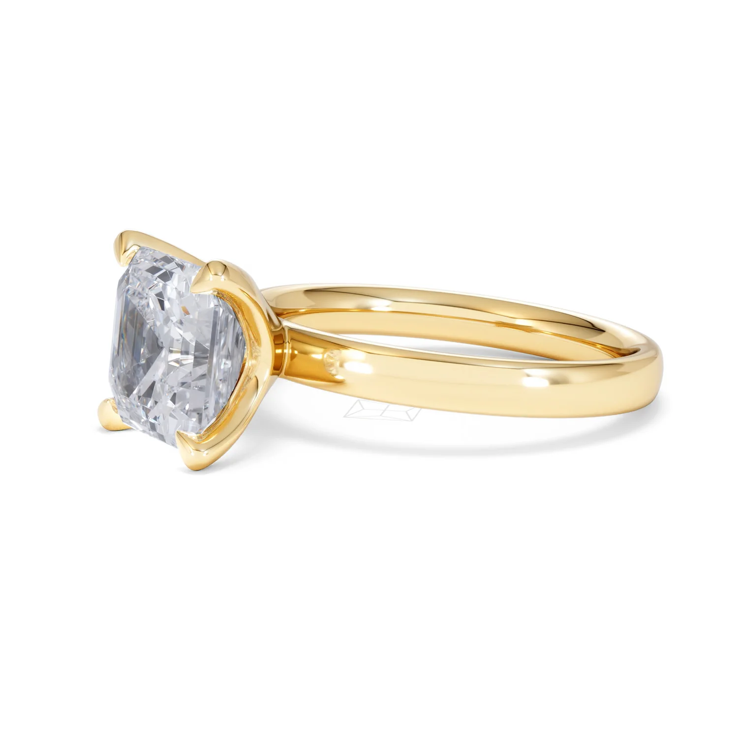Origin 3.00ct Asscher Cut Lab Diamond Solitaire Engagement Ring in 18K Yellow Gold - Image 74
