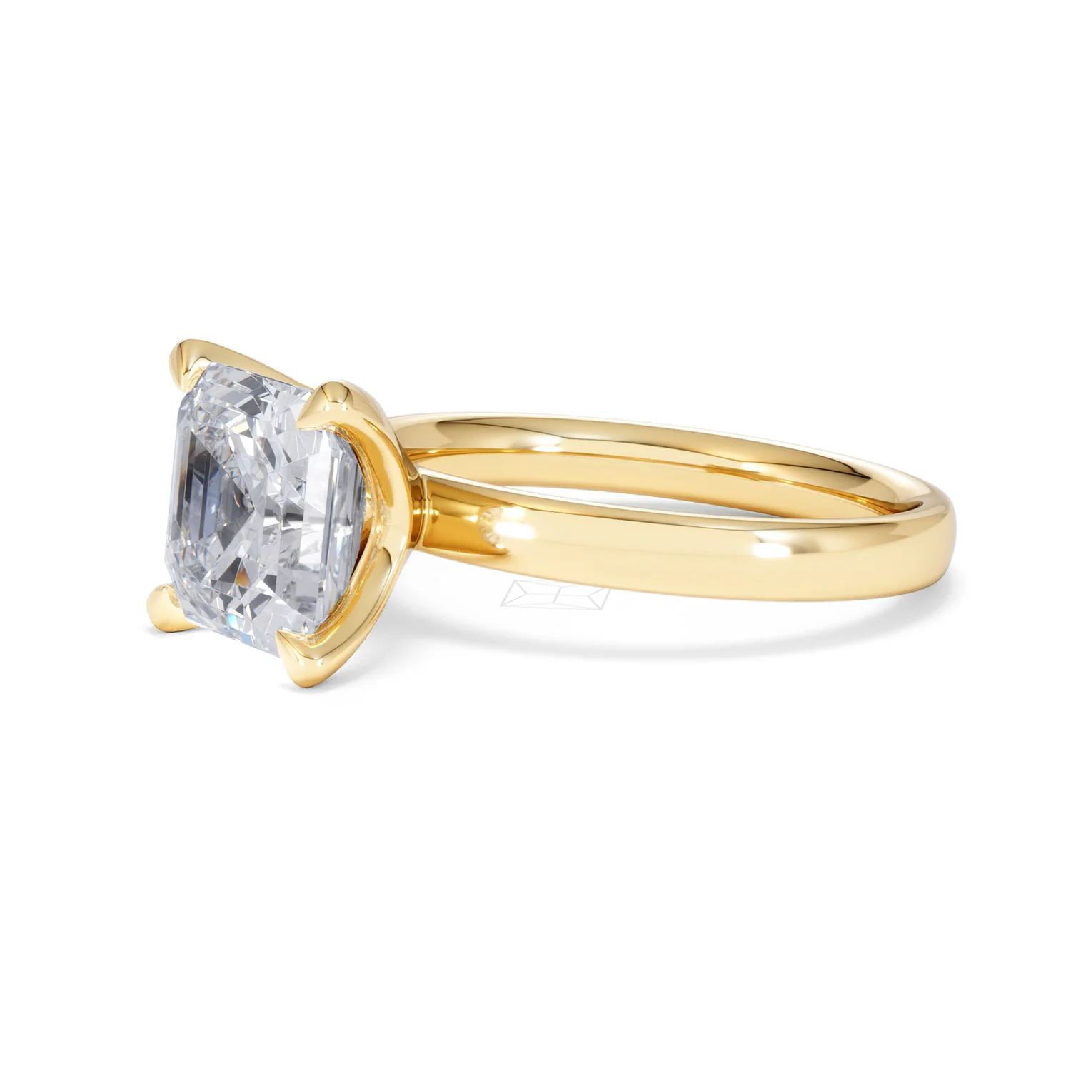 Origin 3.00ct Asscher Cut Lab Diamond Solitaire Engagement Ring in 18K Yellow Gold - Image 75