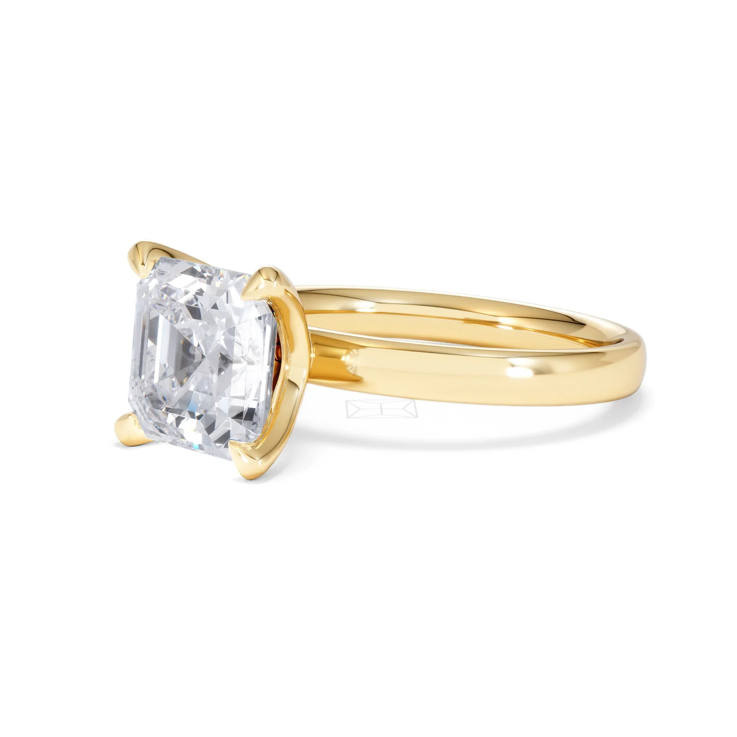 Origin 3.00ct Asscher Cut Lab Diamond Solitaire Engagement Ring in 18K Yellow Gold - Image 77