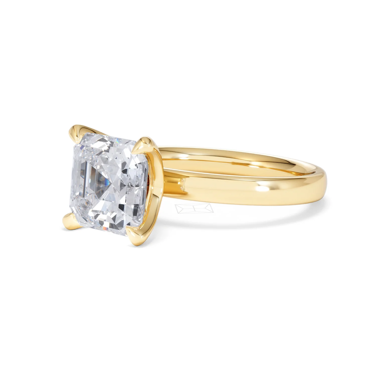 Origin 3.00ct Asscher Cut Lab Diamond Solitaire Engagement Ring in 18K Yellow Gold - Image 78