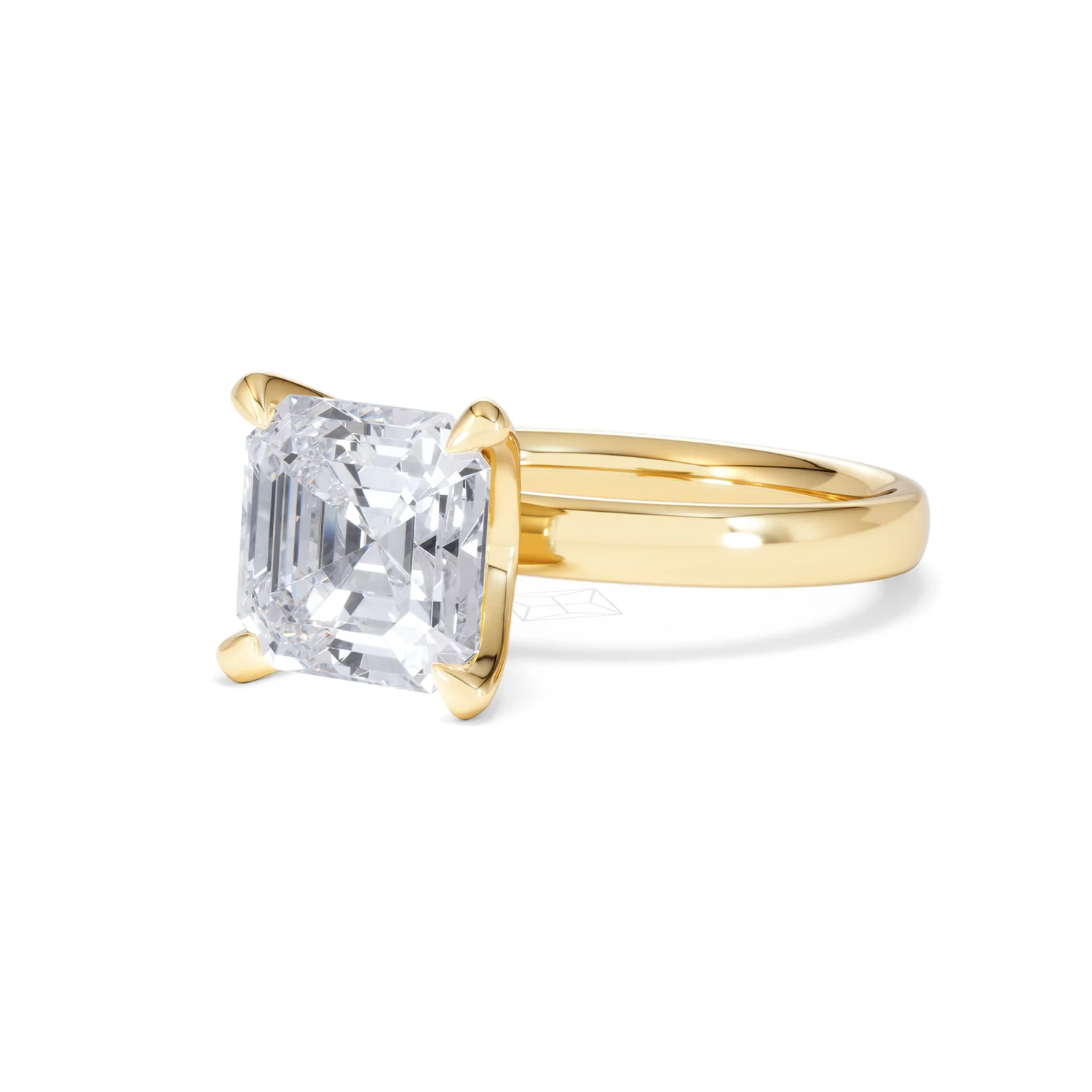 Origin 3.00ct Asscher Cut Lab Diamond Solitaire Engagement Ring in 18K Yellow Gold - Image 80