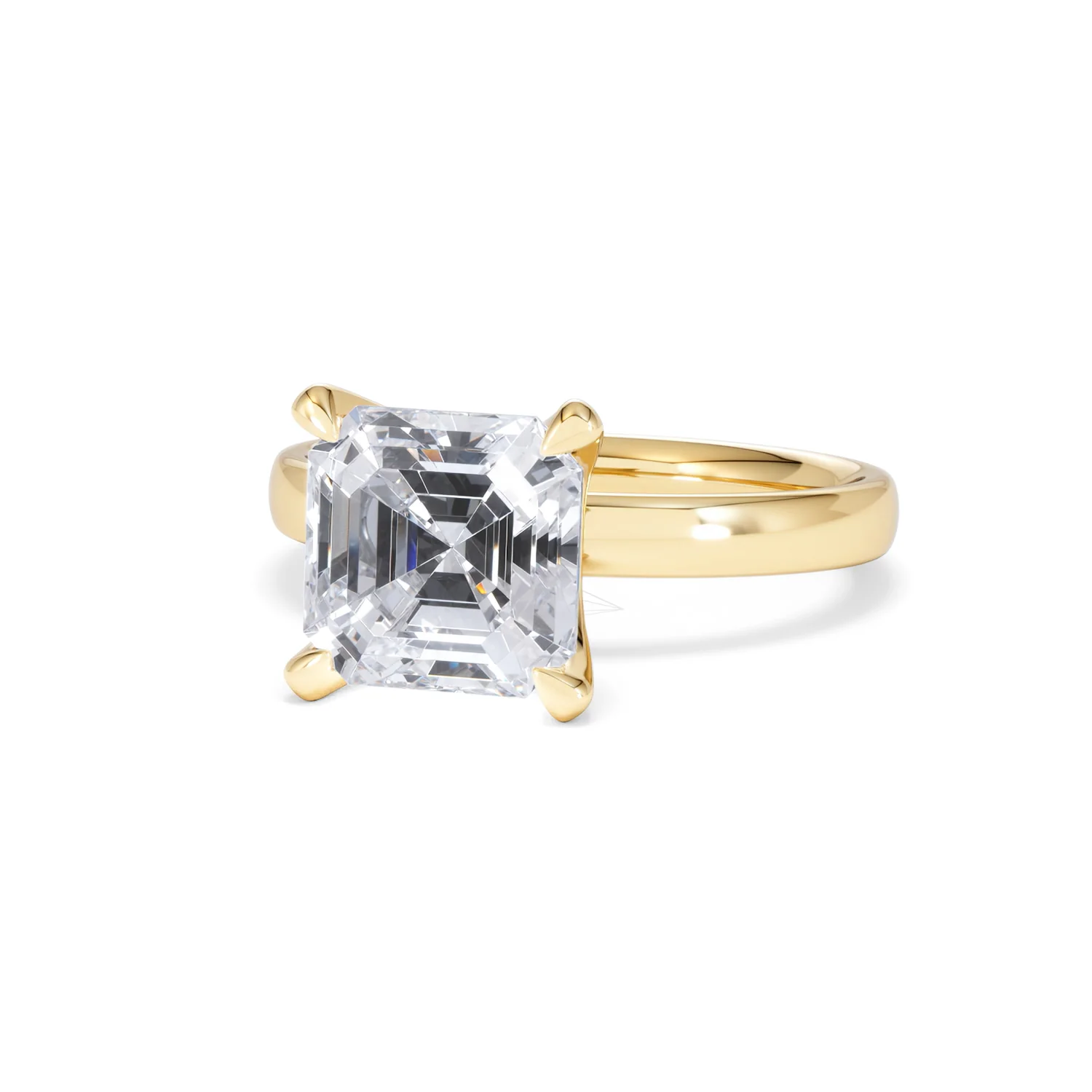 Origin 3.00ct Asscher Cut Lab Diamond Solitaire Engagement Ring in 18K Yellow Gold - Image 83