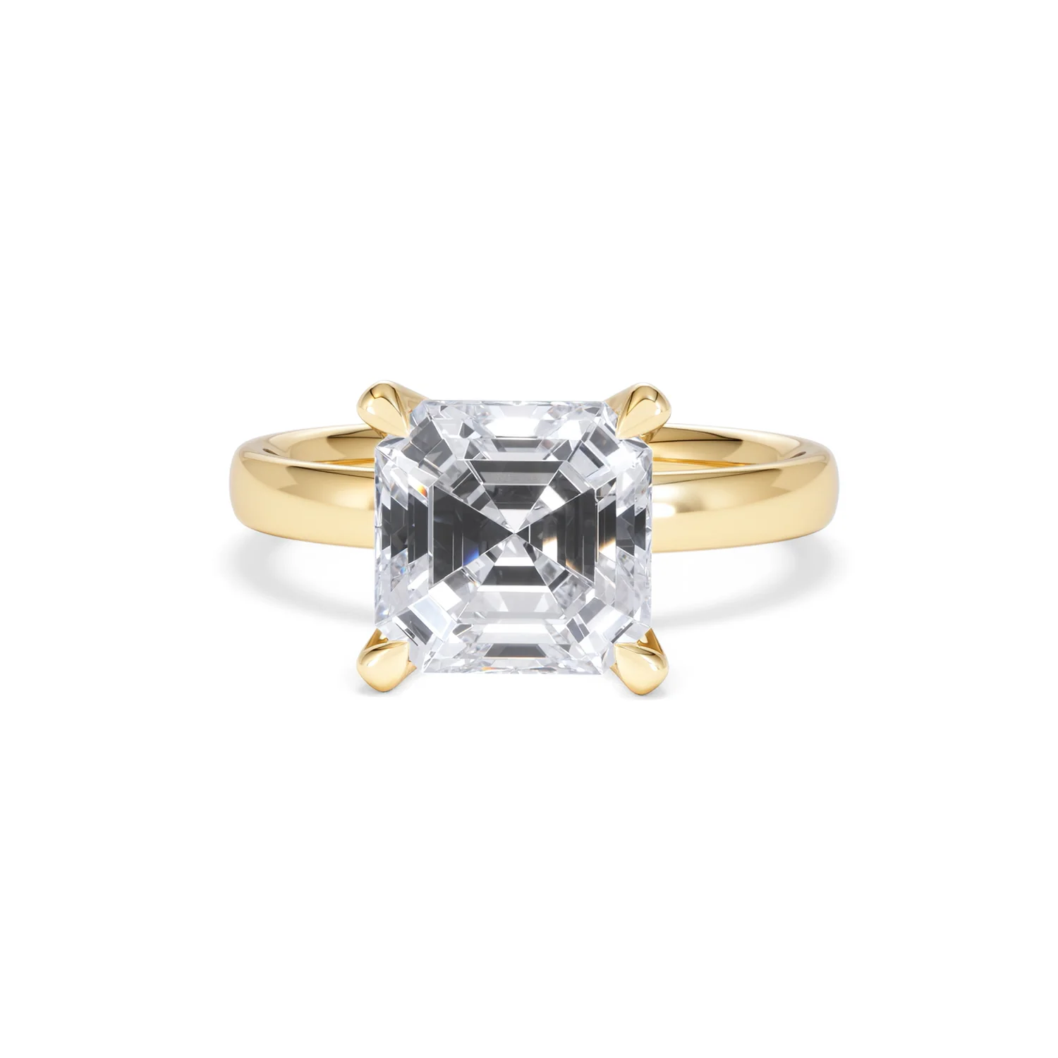 Origin 3.00ct Asscher Cut Lab Diamond Solitaire Engagement Ring in 18K Yellow Gold - Image 86