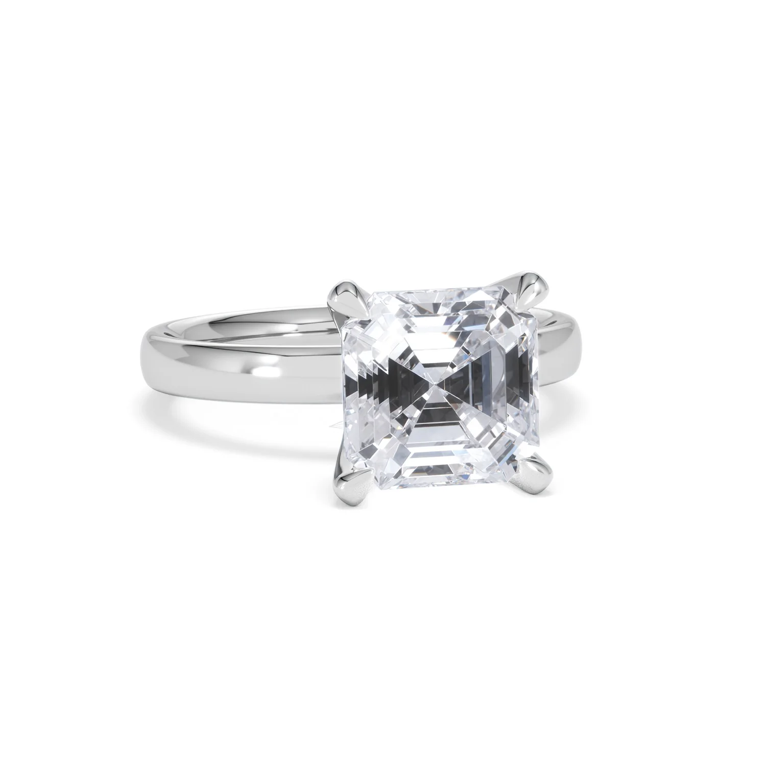 Origin 3.00ct Asscher Cut Lab Diamond Solitaire Engagement Ring in Platinum - Image 10