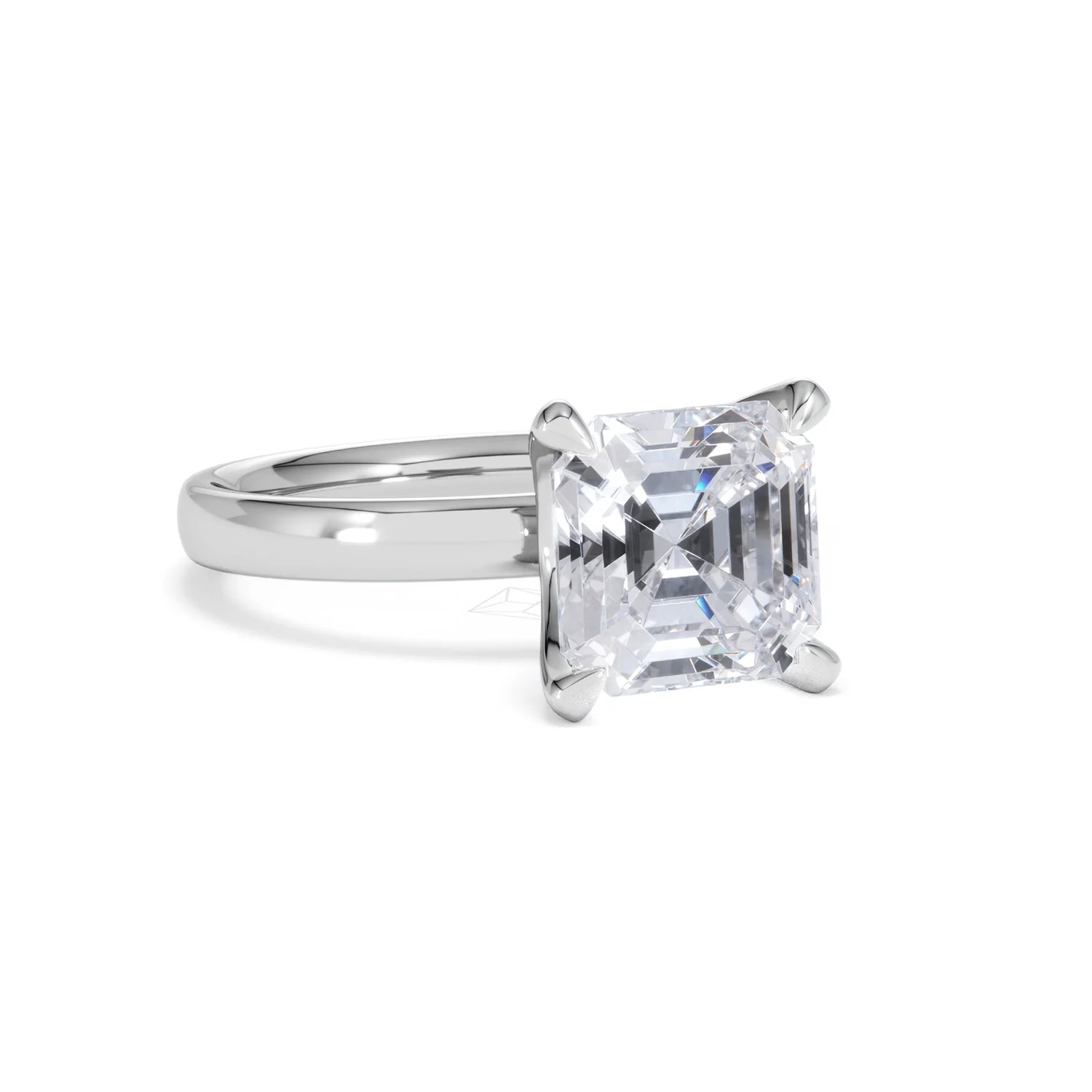 Origin 3.00ct Asscher Cut Lab Diamond Solitaire Engagement Ring in Platinum - Image 12