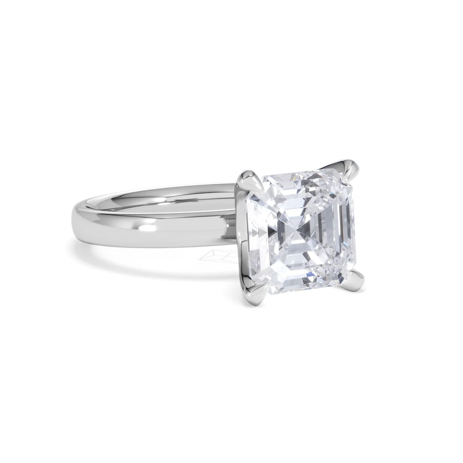 Origin 3.00ct Asscher Cut Lab Diamond Solitaire Engagement Ring in Platinum - Image 13
