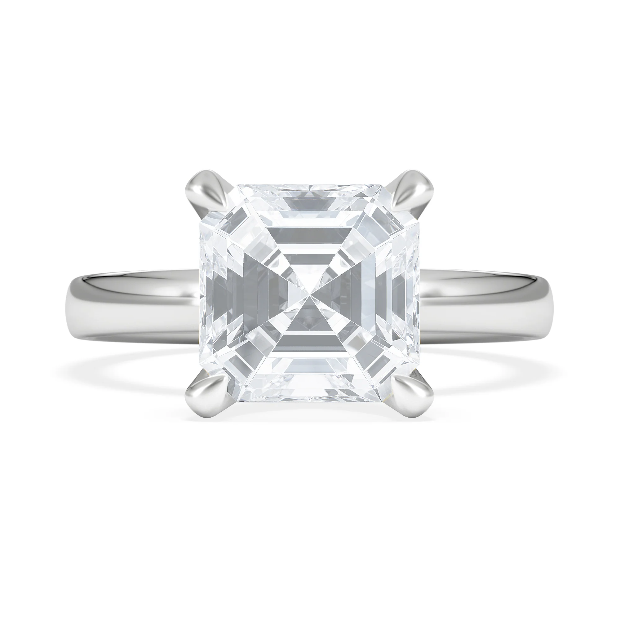 Origin 3.00ct Asscher Cut Lab Diamond Solitaire Engagement Ring in Platinum - Image 6