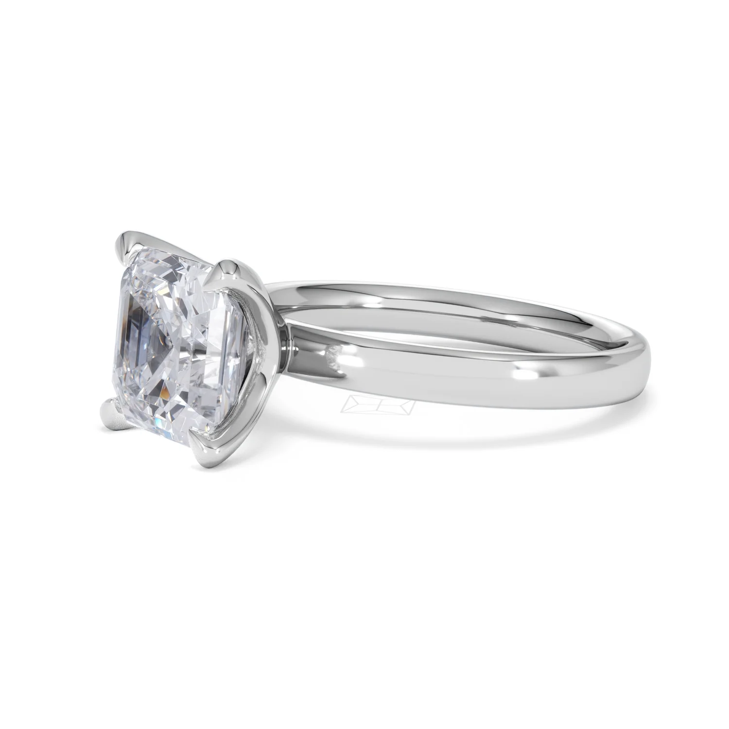 Origin 3.00ct Asscher Cut Lab Diamond Solitaire Engagement Ring in Platinum - Image 75