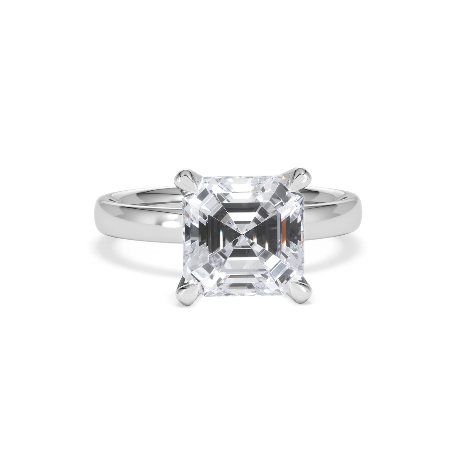 Origin 3.00ct Asscher Cut Lab Diamond Solitaire Engagement Ring in Platinum - Image 8