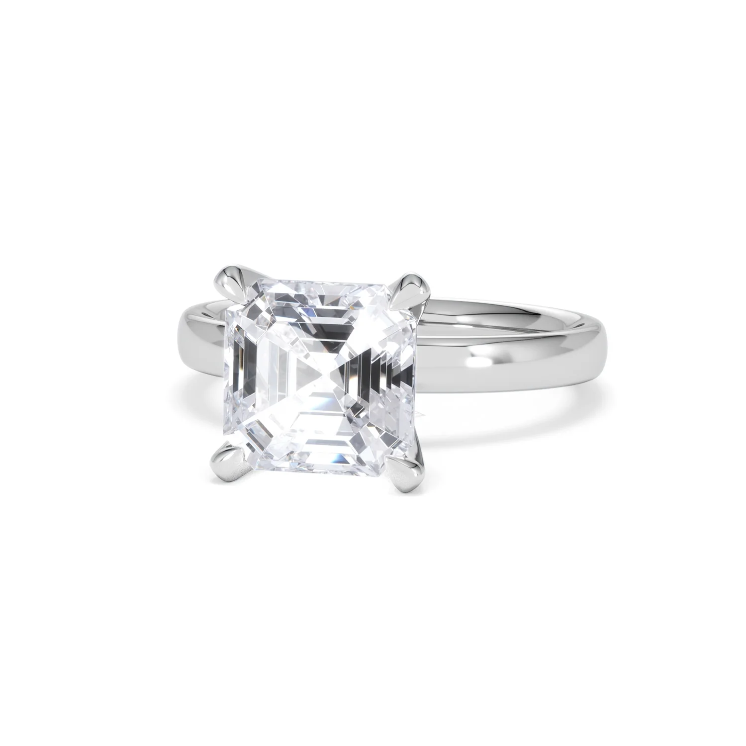 Origin 3.00ct Asscher Cut Lab Diamond Solitaire Engagement Ring in Platinum - Image 84