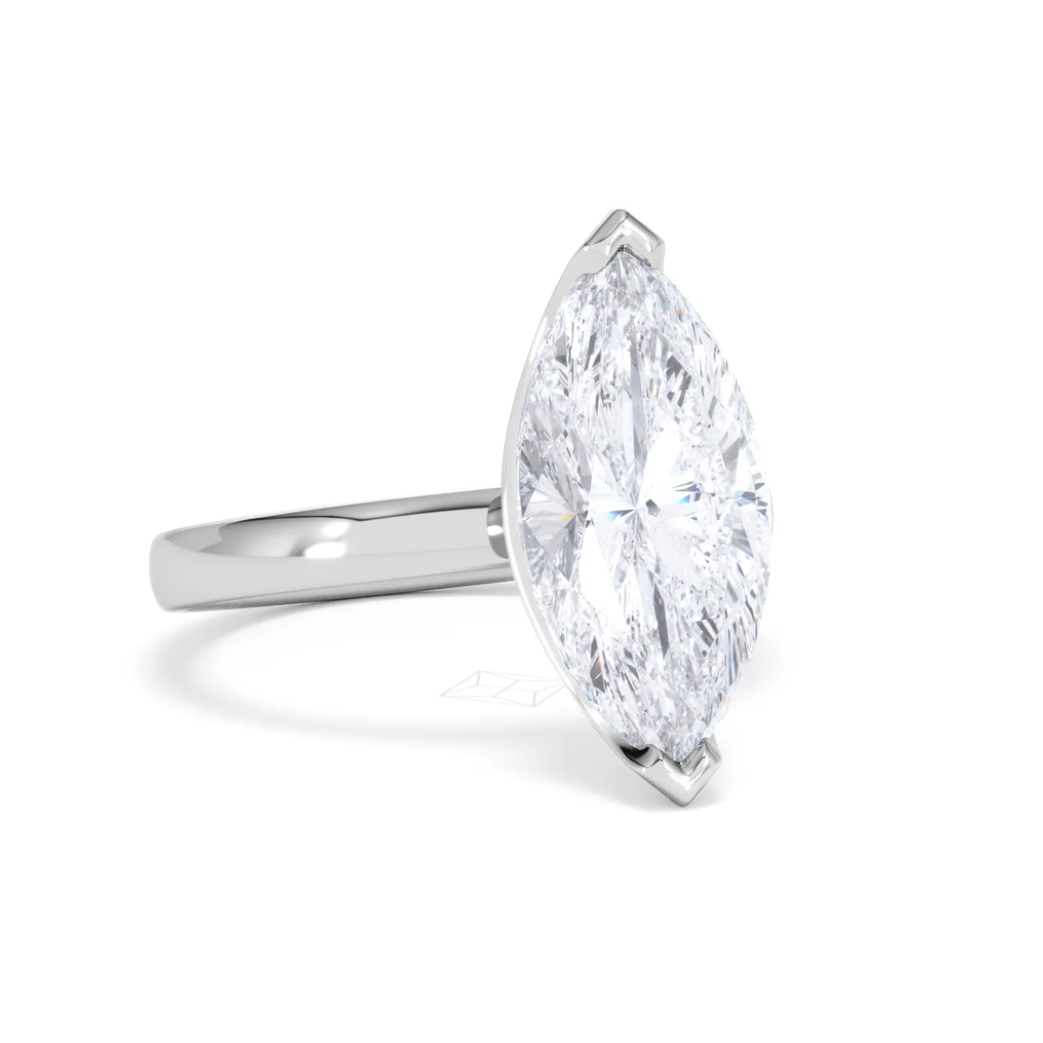 Origin 3.00ct Marquise Cut Lab Diamond Solitaire Engagement Ring in 18K White Gold - Image 12