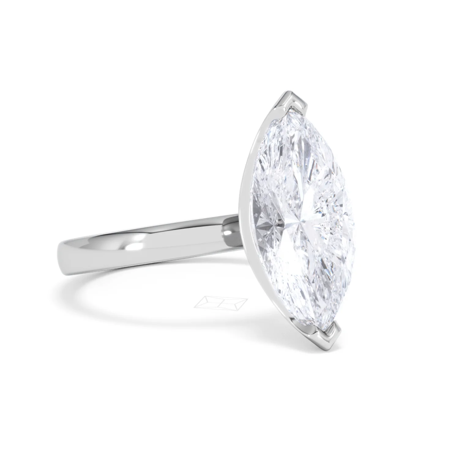Origin 3.00ct Marquise Cut Lab Diamond Solitaire Engagement Ring in 18K White Gold - Image 14