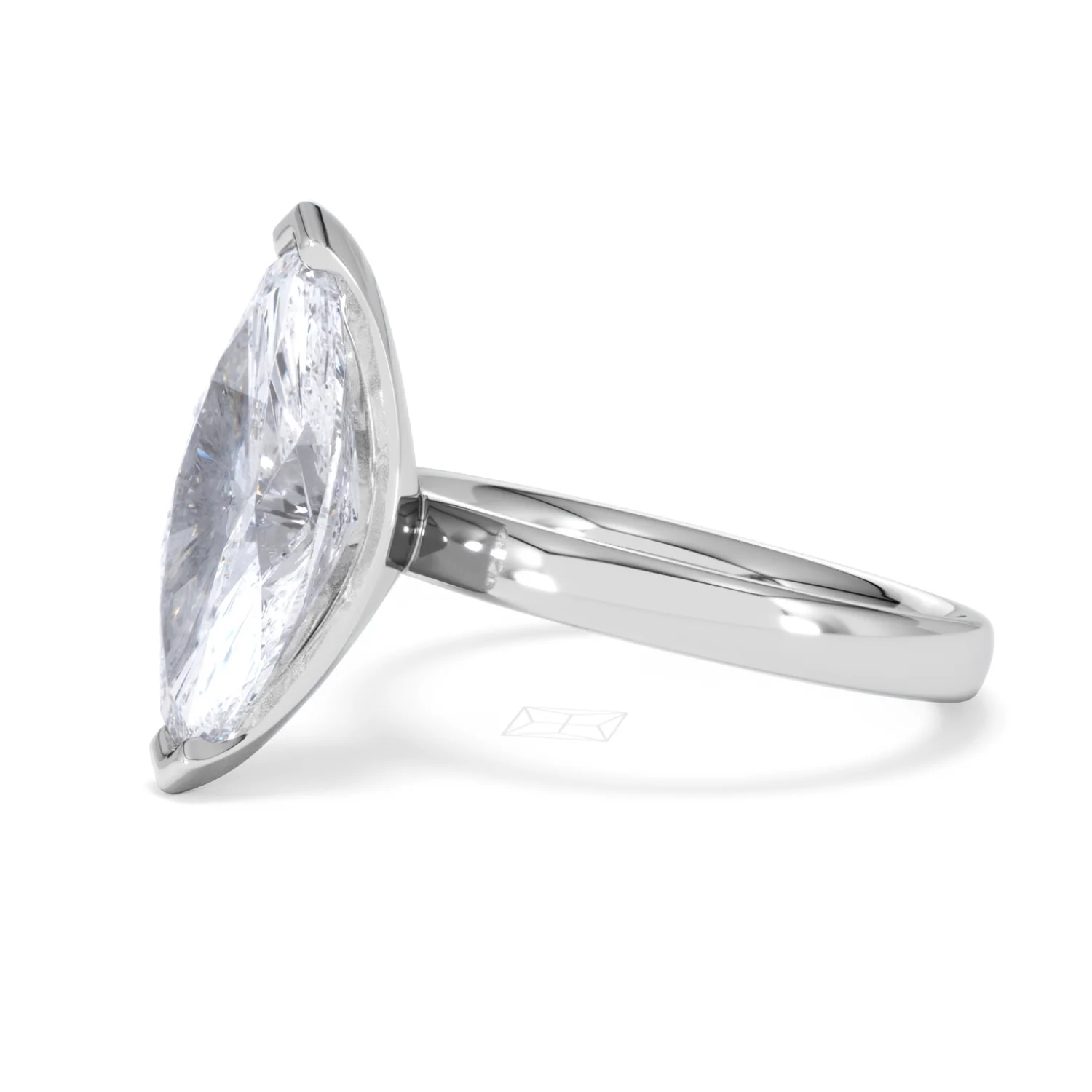 Origin 3.00ct Marquise Cut Lab Diamond Solitaire Engagement Ring in 18K White Gold - Image 74