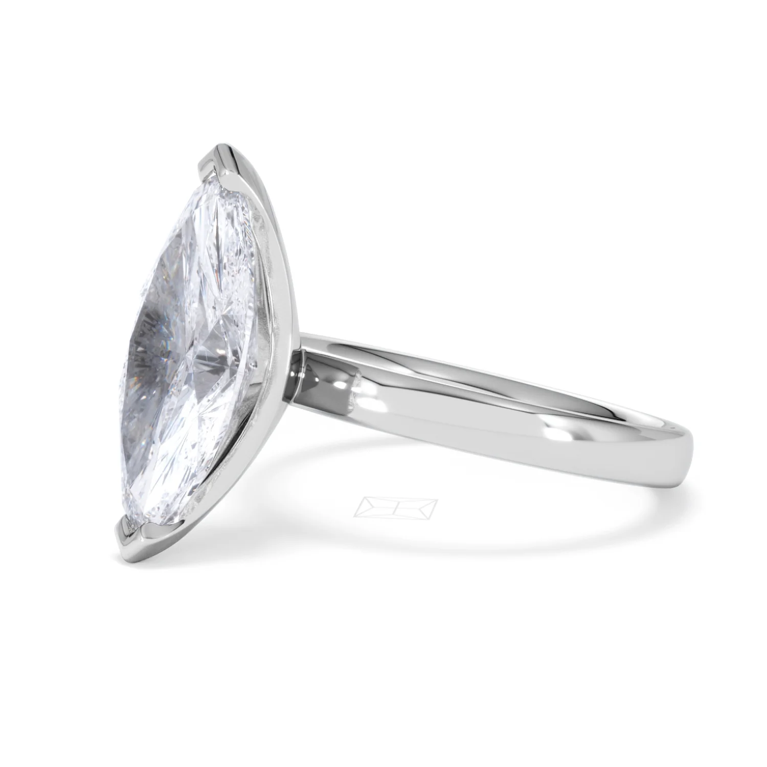 Origin 3.00ct Marquise Cut Lab Diamond Solitaire Engagement Ring in 18K White Gold - Image 75